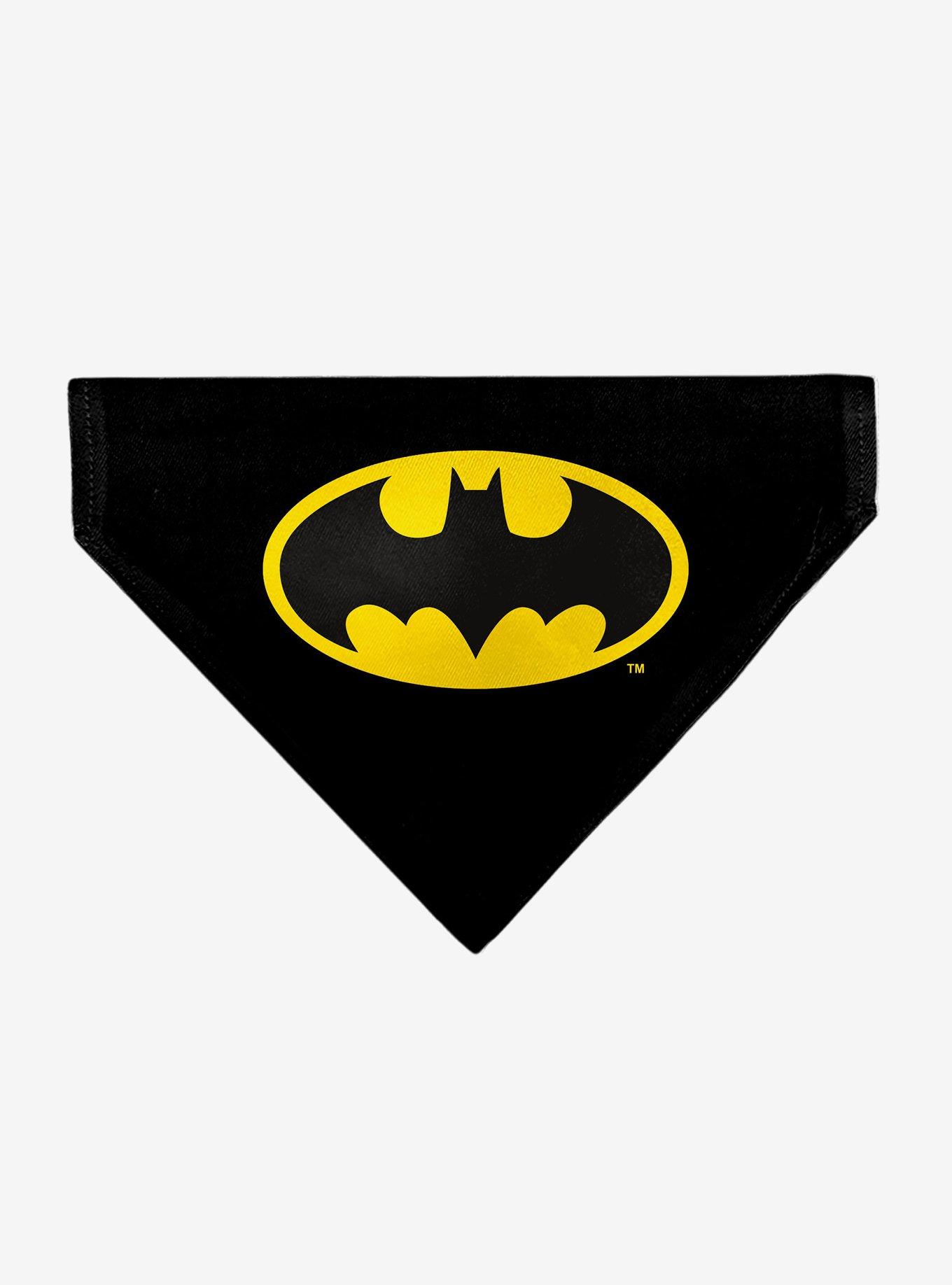 DC Comics Batman Shield Logo Black Slip On Collar Pet Bandana - Bandana Only, , hi-res