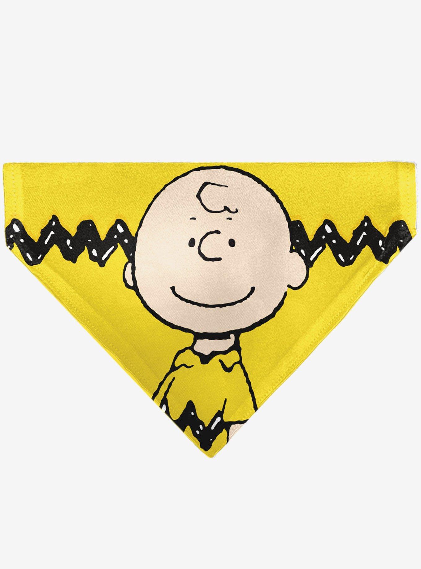 Peanuts Charlie Brown Smiling Face With Stripe Slip On Collar Pet Bandana - Bandana Only, , hi-res