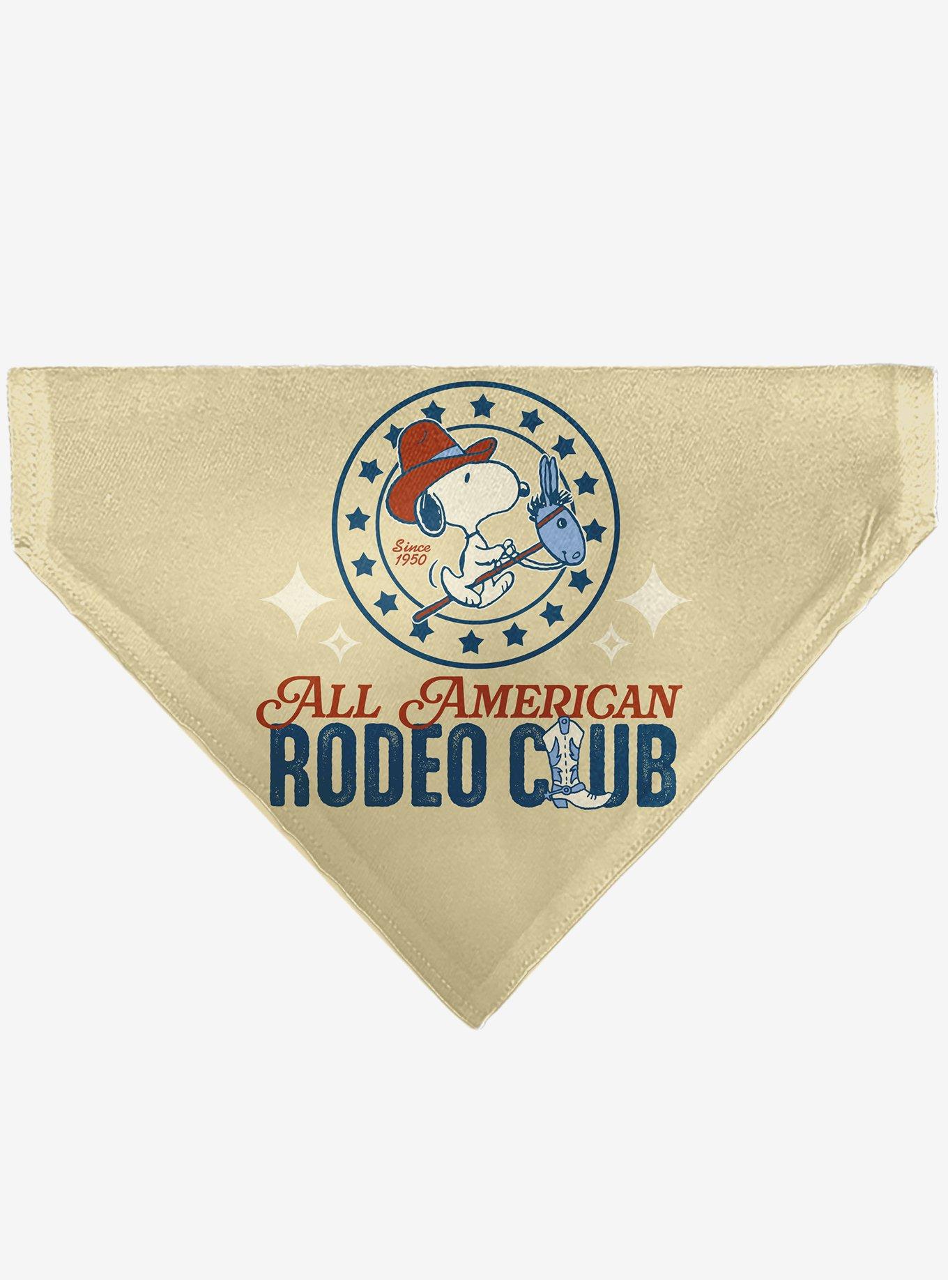 Peanuts Snoopy All American Rodeo Club Slip On Collar Pet Bandana - Bandana Only, , hi-res