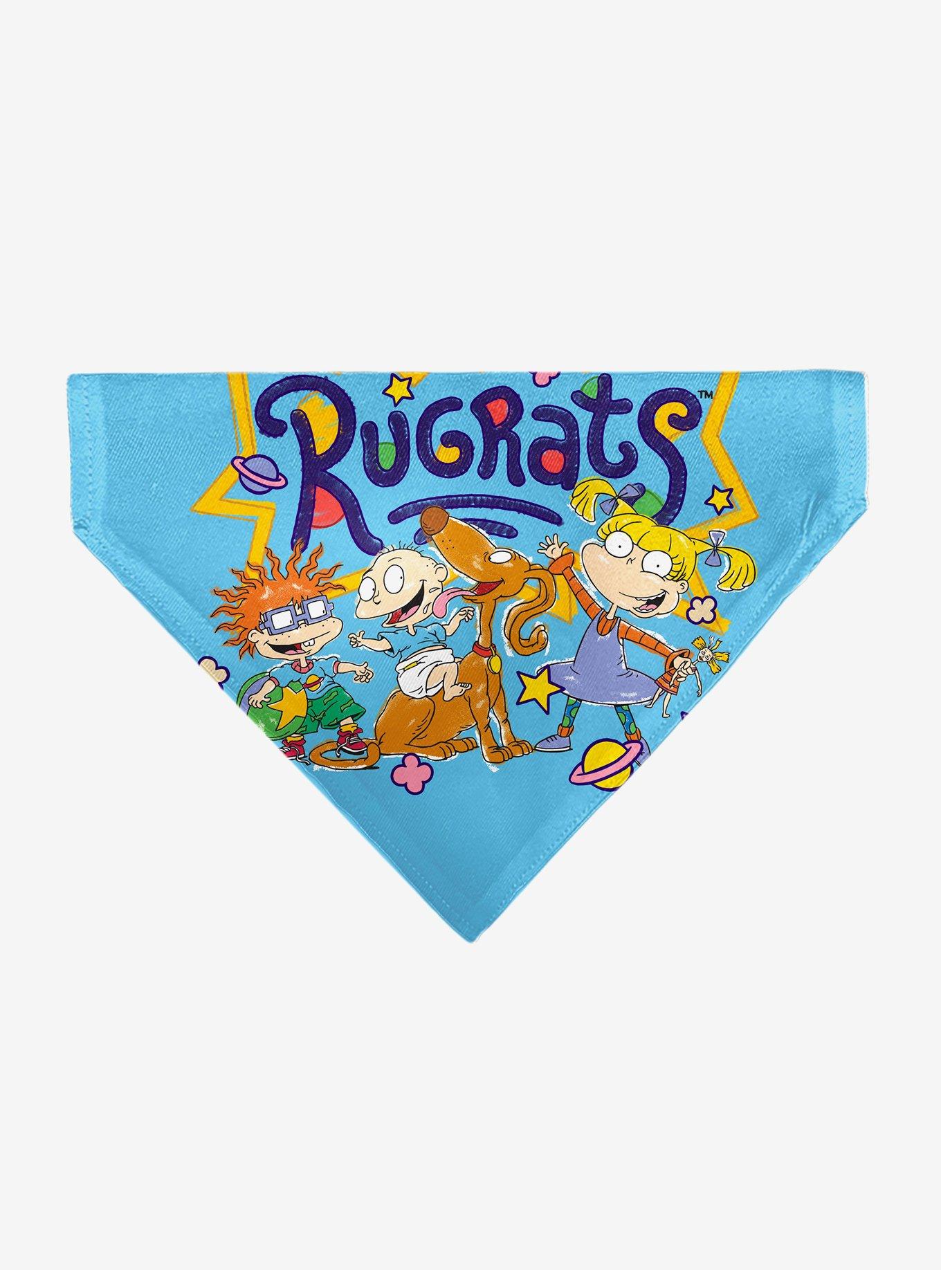 Rugrats Four Character Group Pose and Title Slip On Collar Pet Bandana - Bandana Only, , hi-res