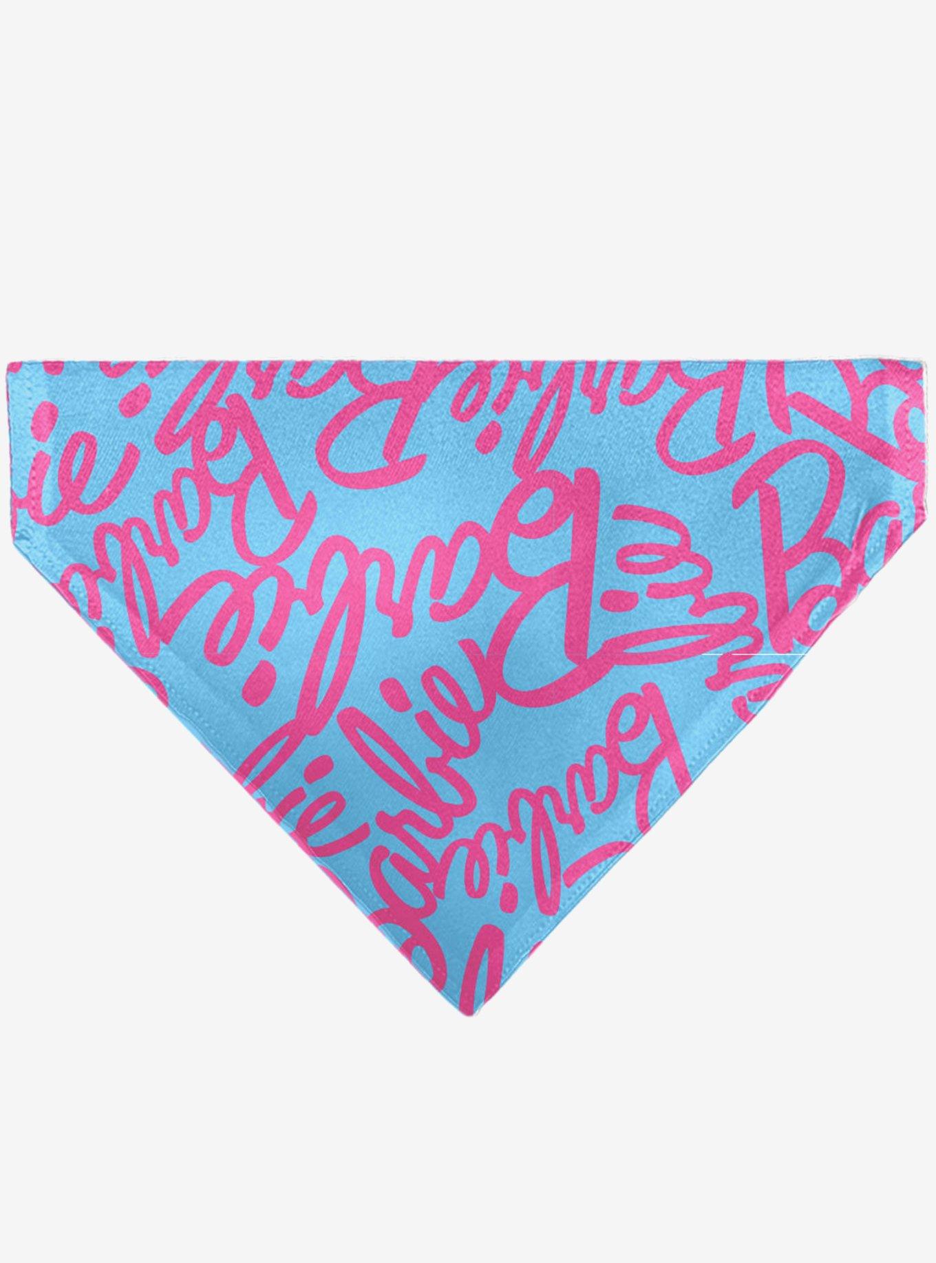 Barbie Autograph Script Scattered Slip On Collar Pet Bandana - Bandana Only, , hi-res
