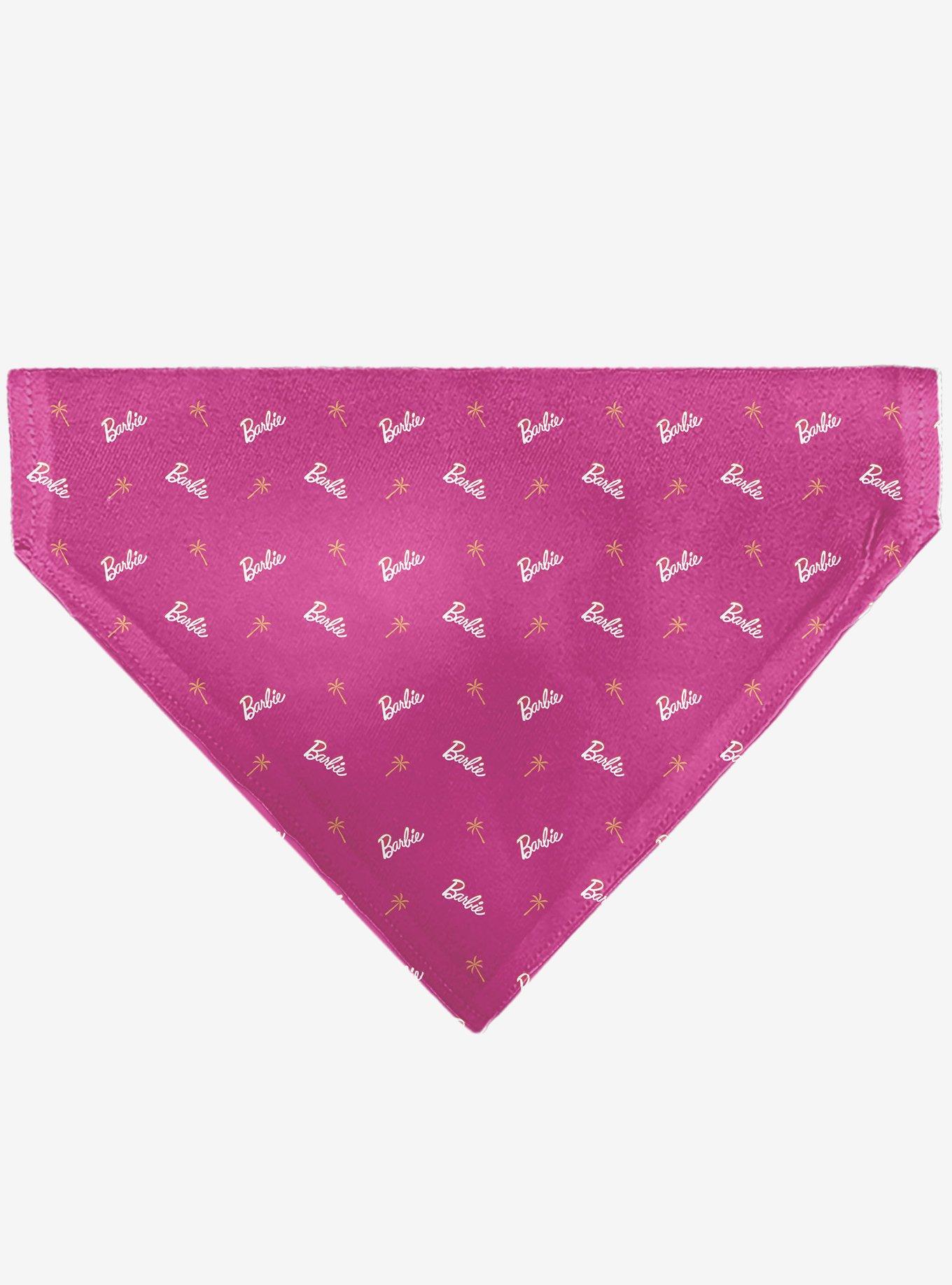 Barbie Script and Palm Tree Icon Slip On Collar Pet Bandana - Bandana Only, , hi-res
