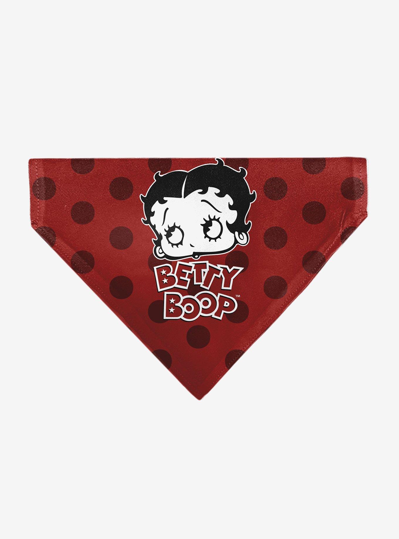 Betty Boop Face and Text Polka Dot Slip On Collar Pet Bandana - Bandana Only, , hi-res