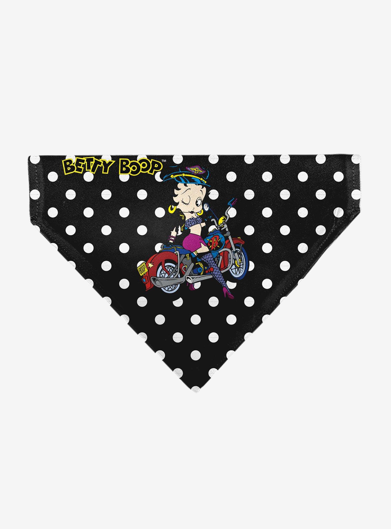 Betty Boop Biker Betty Winking and Polka Dot Slip On Collar Pet Bandana - Bandana Only, , hi-res
