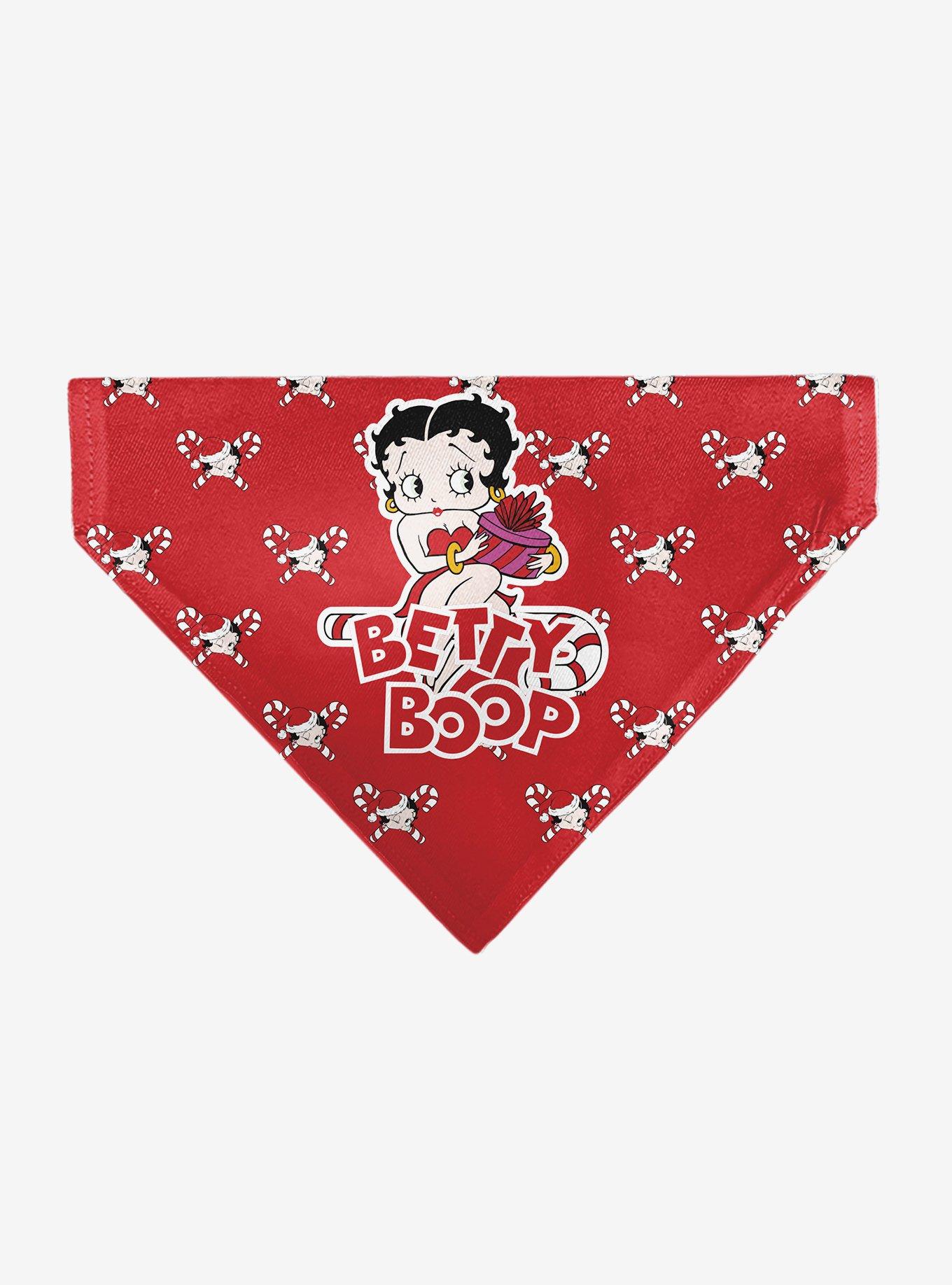 Betty Boop Holiday Gift Pose and Santa Betty Winking Slip On Collar Pet Bandana - Bandana Only