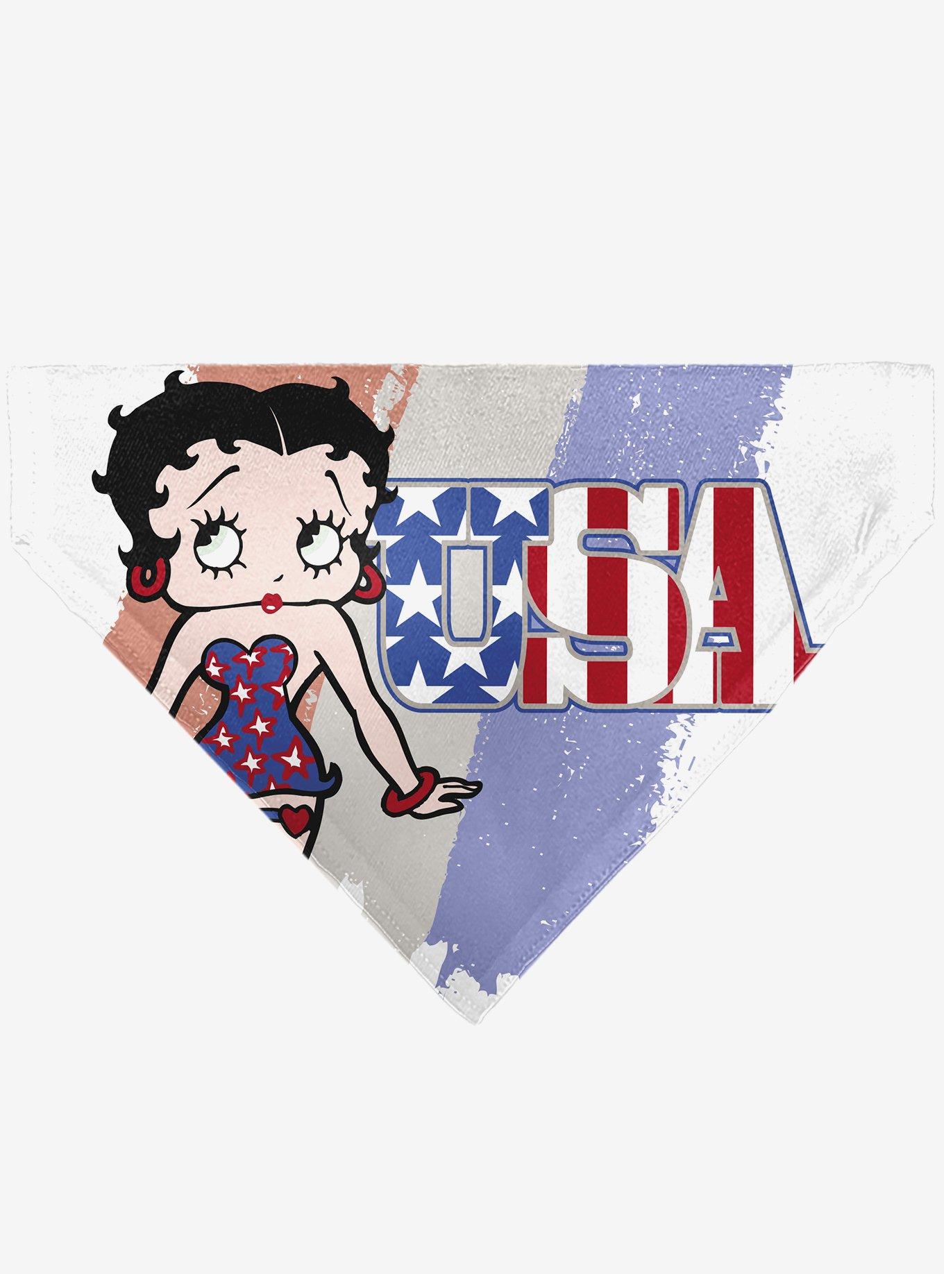 Betty Boop USA Stars and Stripes Pose Slip On Collar Pet Bandana - Bandana Only, , hi-res