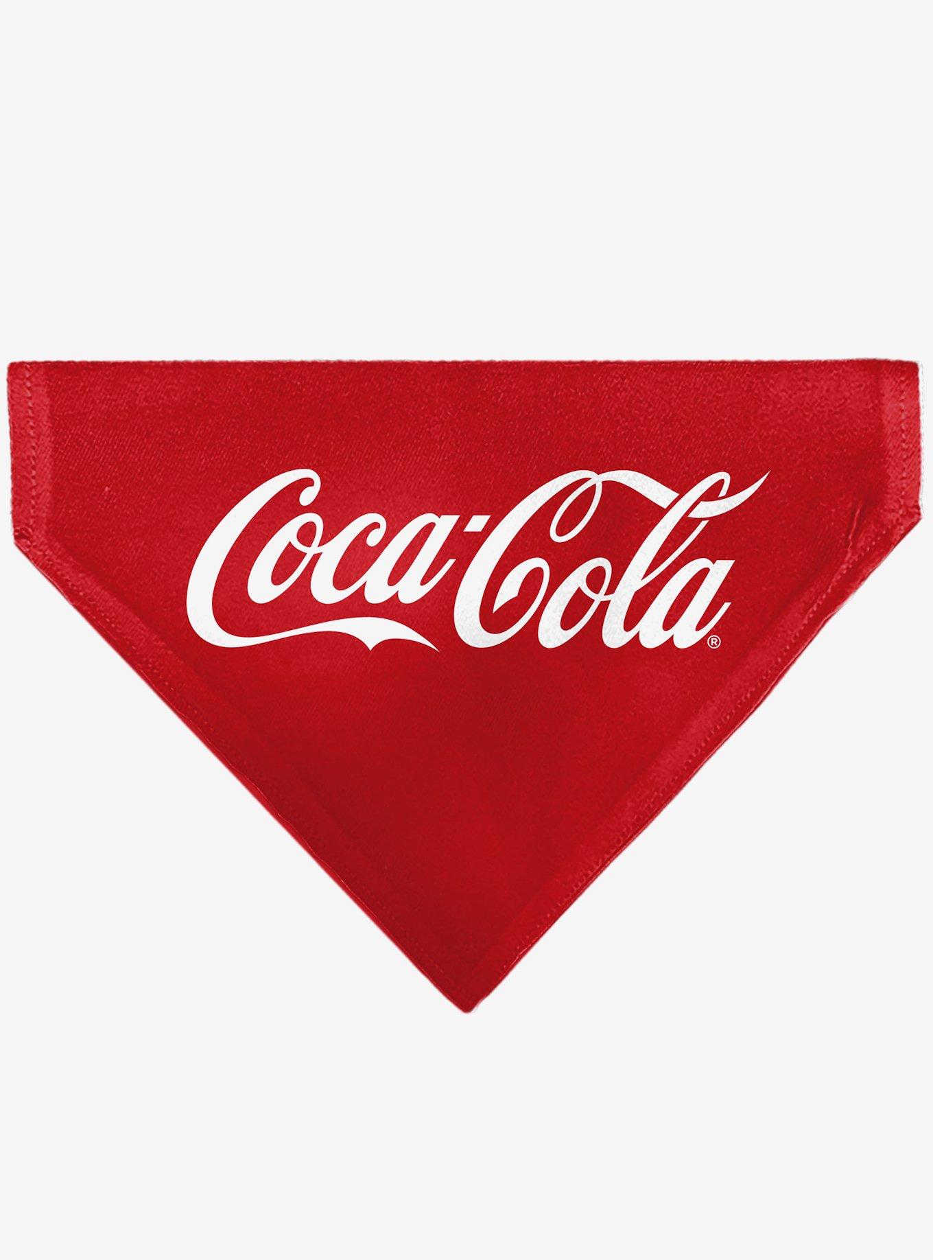 The Coca-Cola Company Coca Cola Script Logo Centered Slip On Collar Pet Bandana - Bandana Only, , hi-res