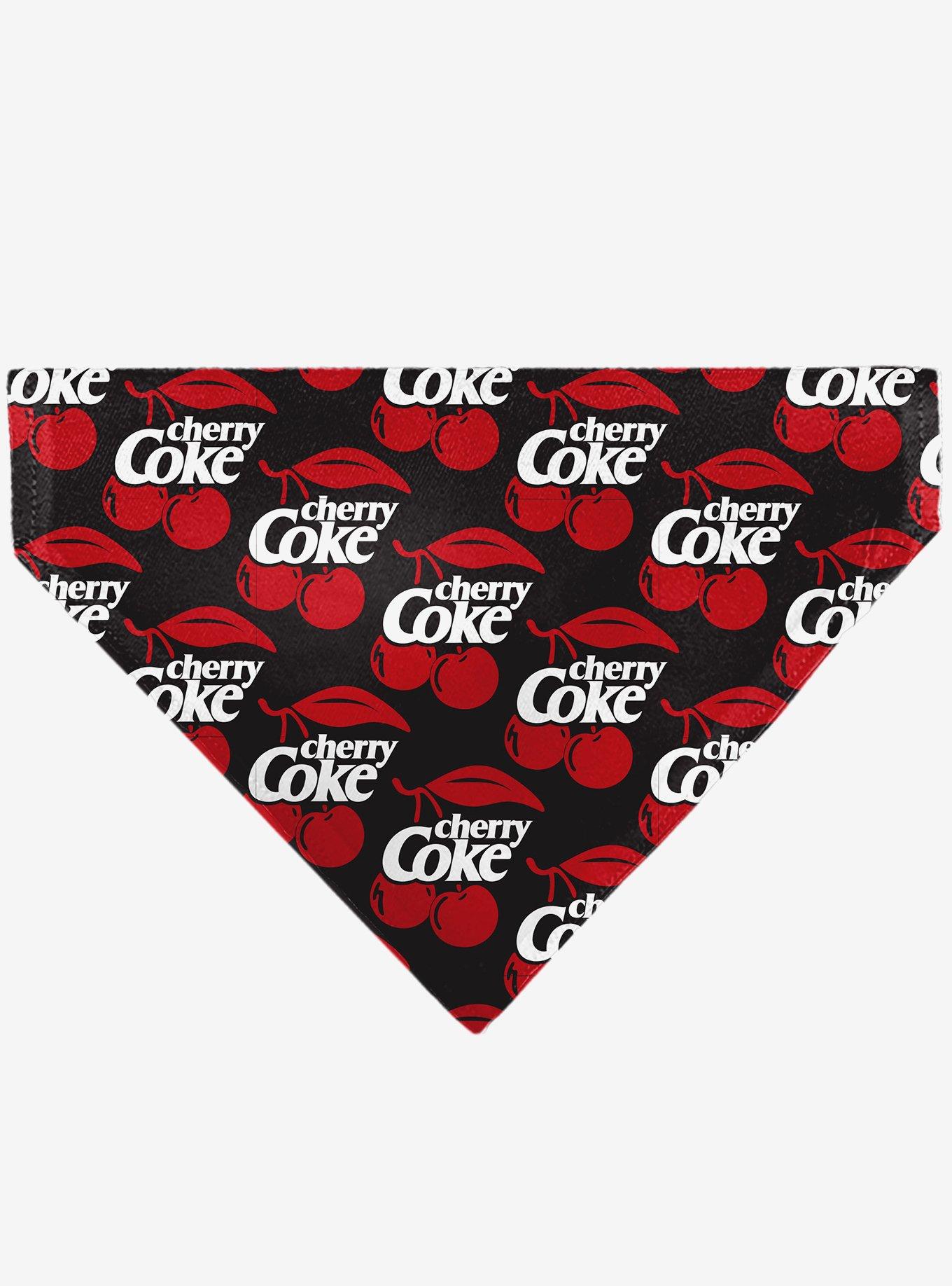 Coca-Cola Cherry Coke and Cherries Logo Collage Black Slip On Collar Pet Bandana - Bandana Only, , hi-res