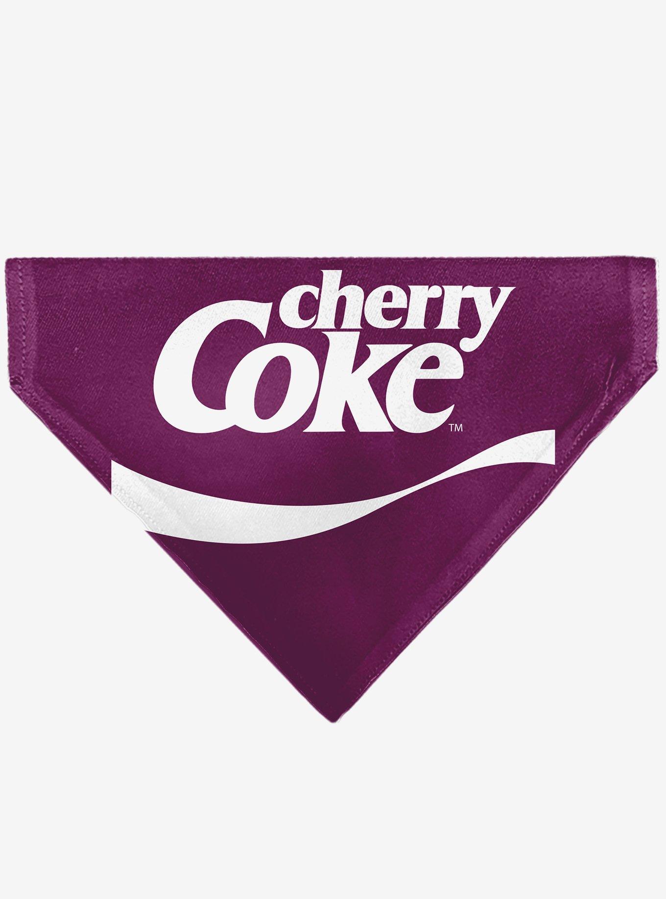 Coca-Cola Cherry Coke Wave Logo Burgundy Slip On Collar Pet Bandana - Bandana Only, , hi-res