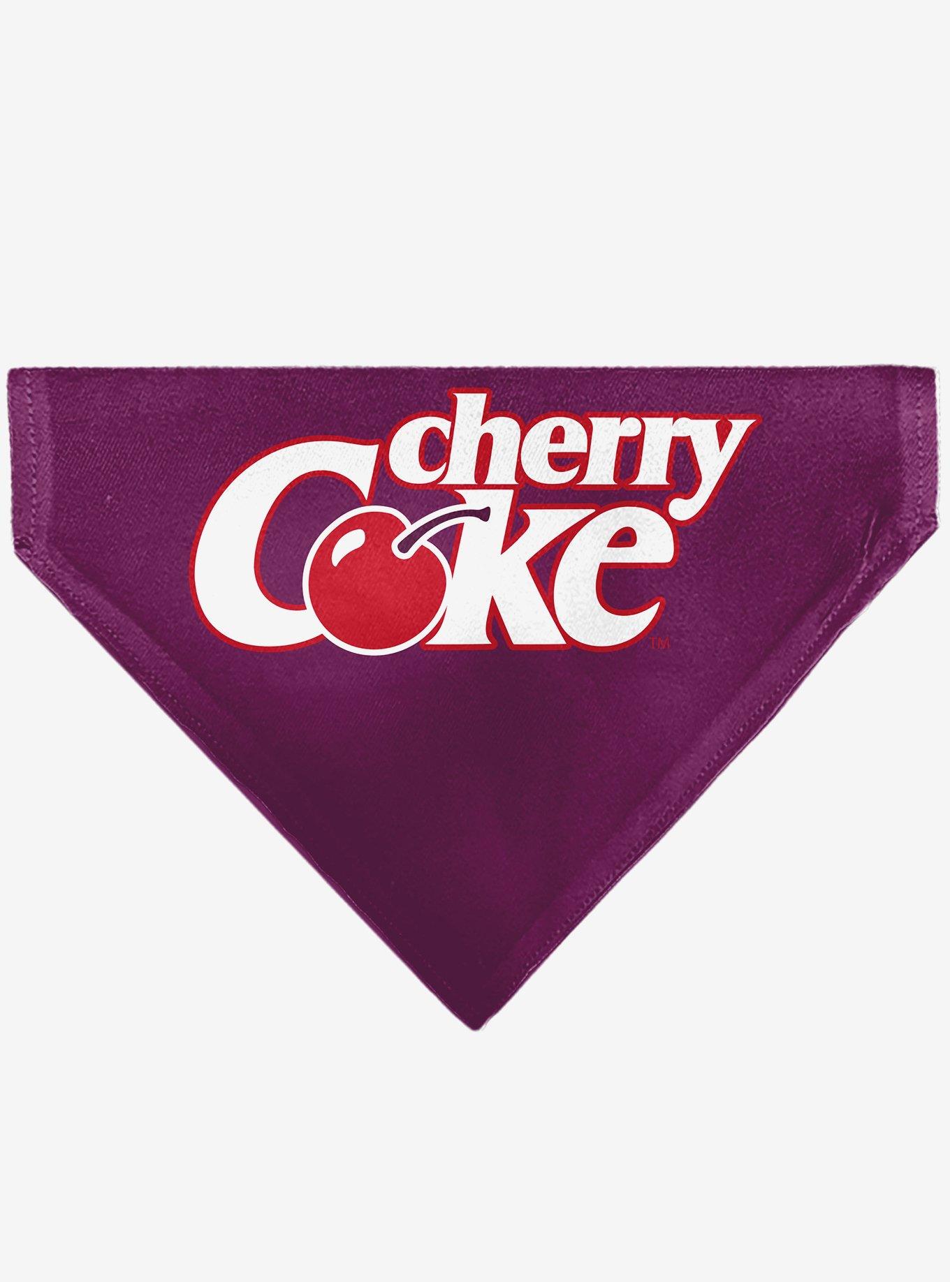 Coca-Cola Cherry Coke Cherry Logo Burgundy Slip On Collar Pet Bandana - Bandana Only, , hi-res