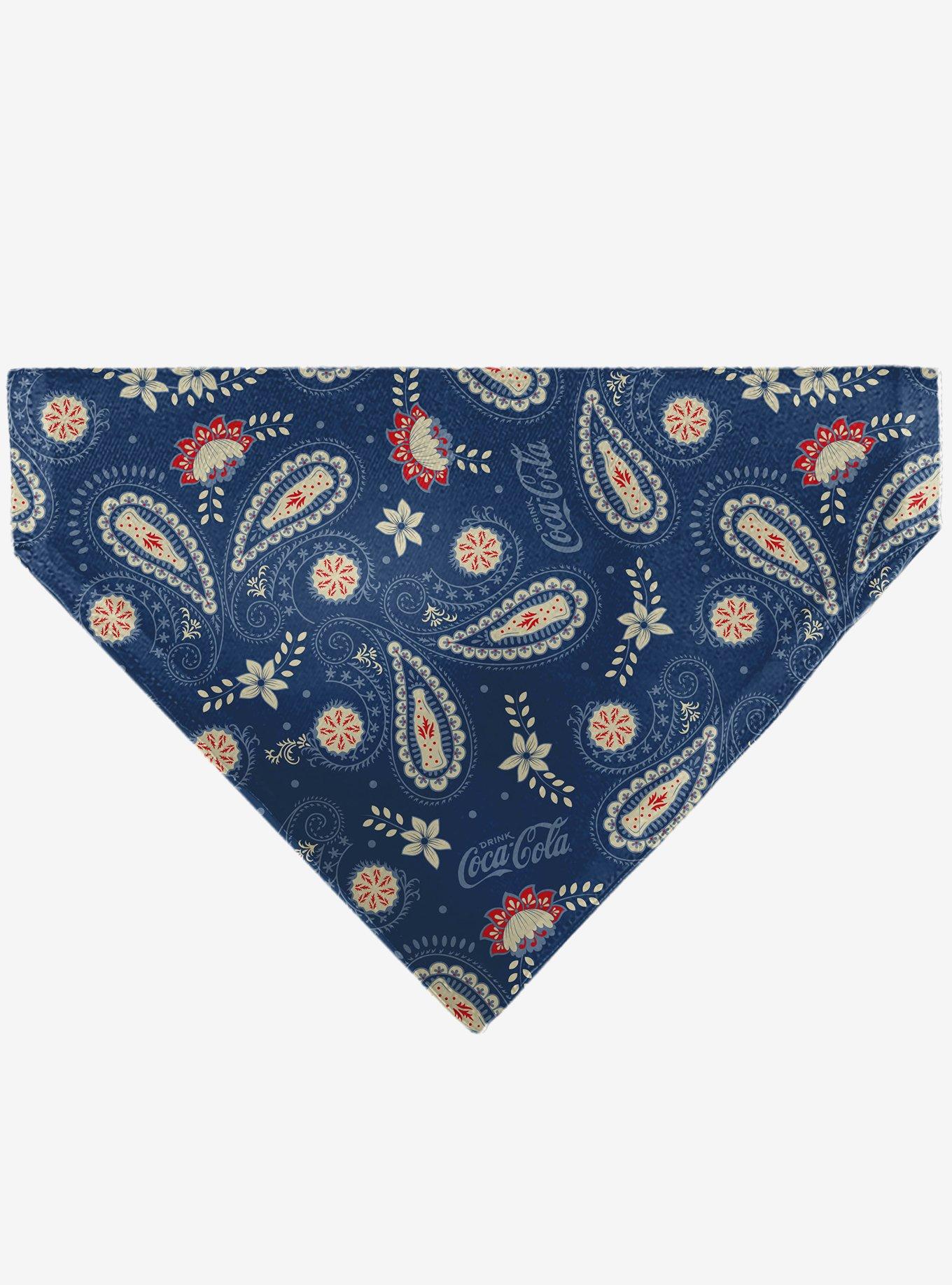 Coca-Cola Paisley Bottle Icons Scattered Slip On Collar Pet Bandana - Bandana Only, , hi-res