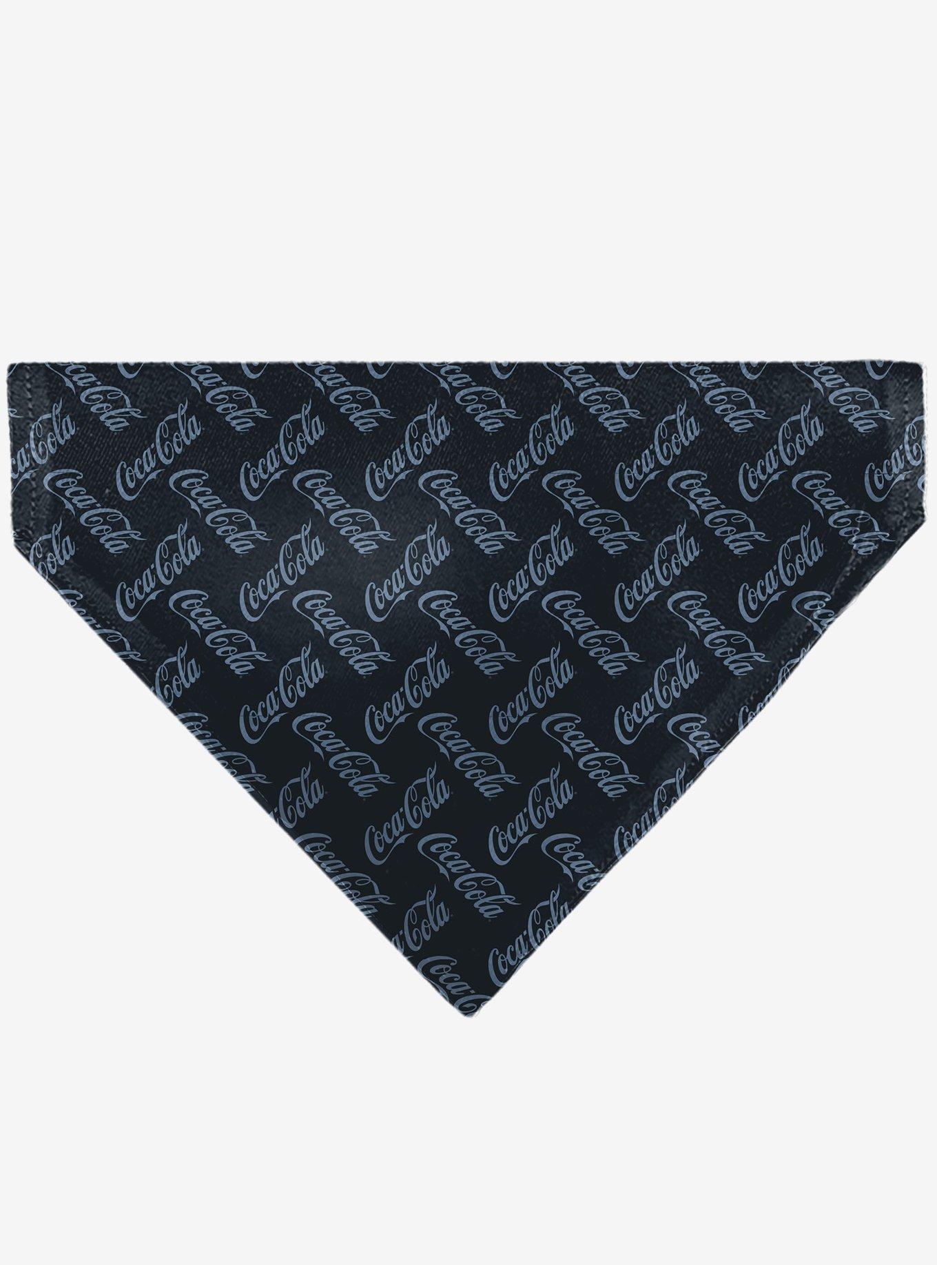 Coca-Cola Script Collage Navy Light Slip On Collar Pet Bandana - Bandana Only, , hi-res