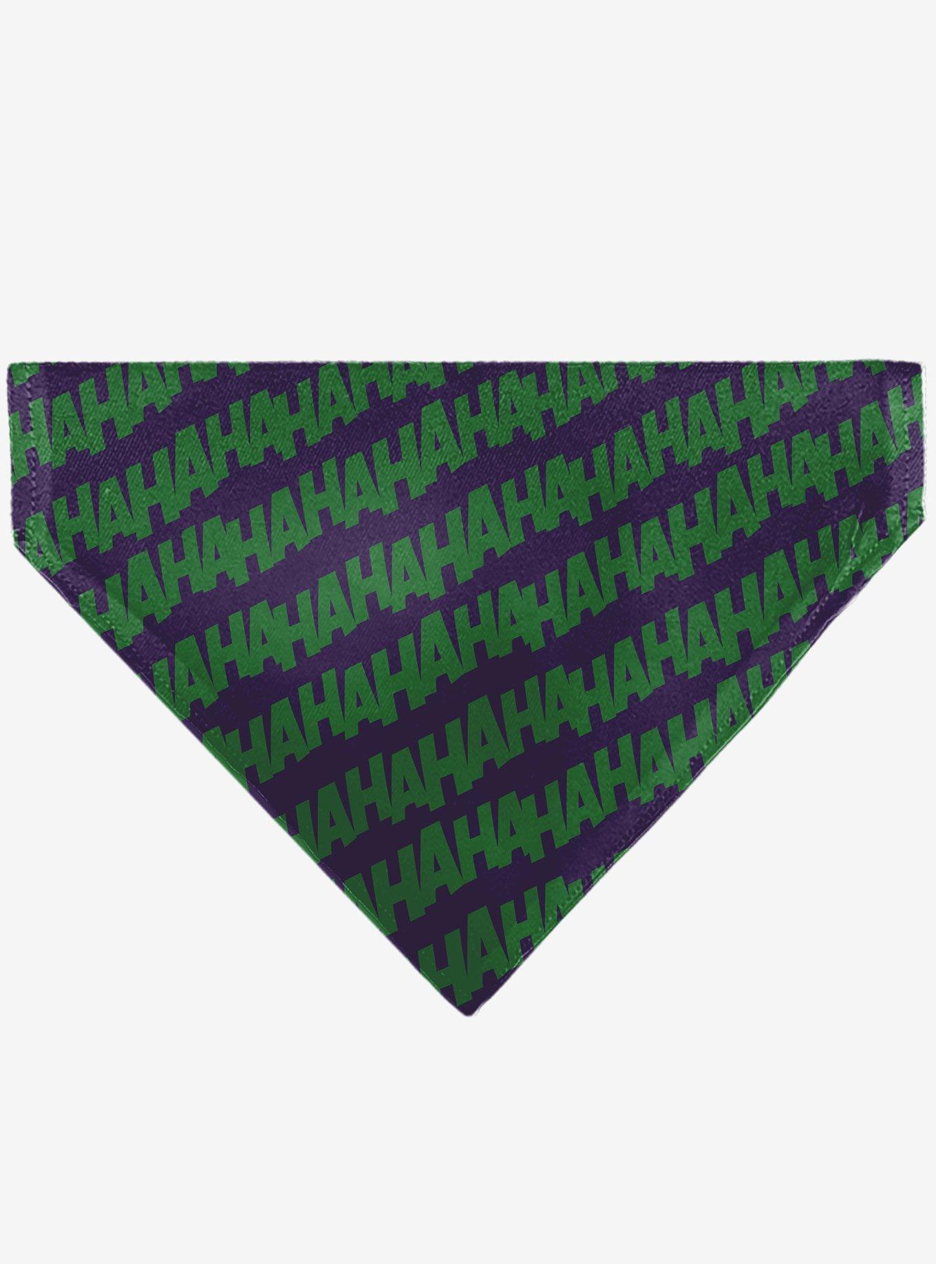 DC Comics The Joker Laugh Hahaha Text Slip On Collar Pet Bandana - Bandana Only, , hi-res