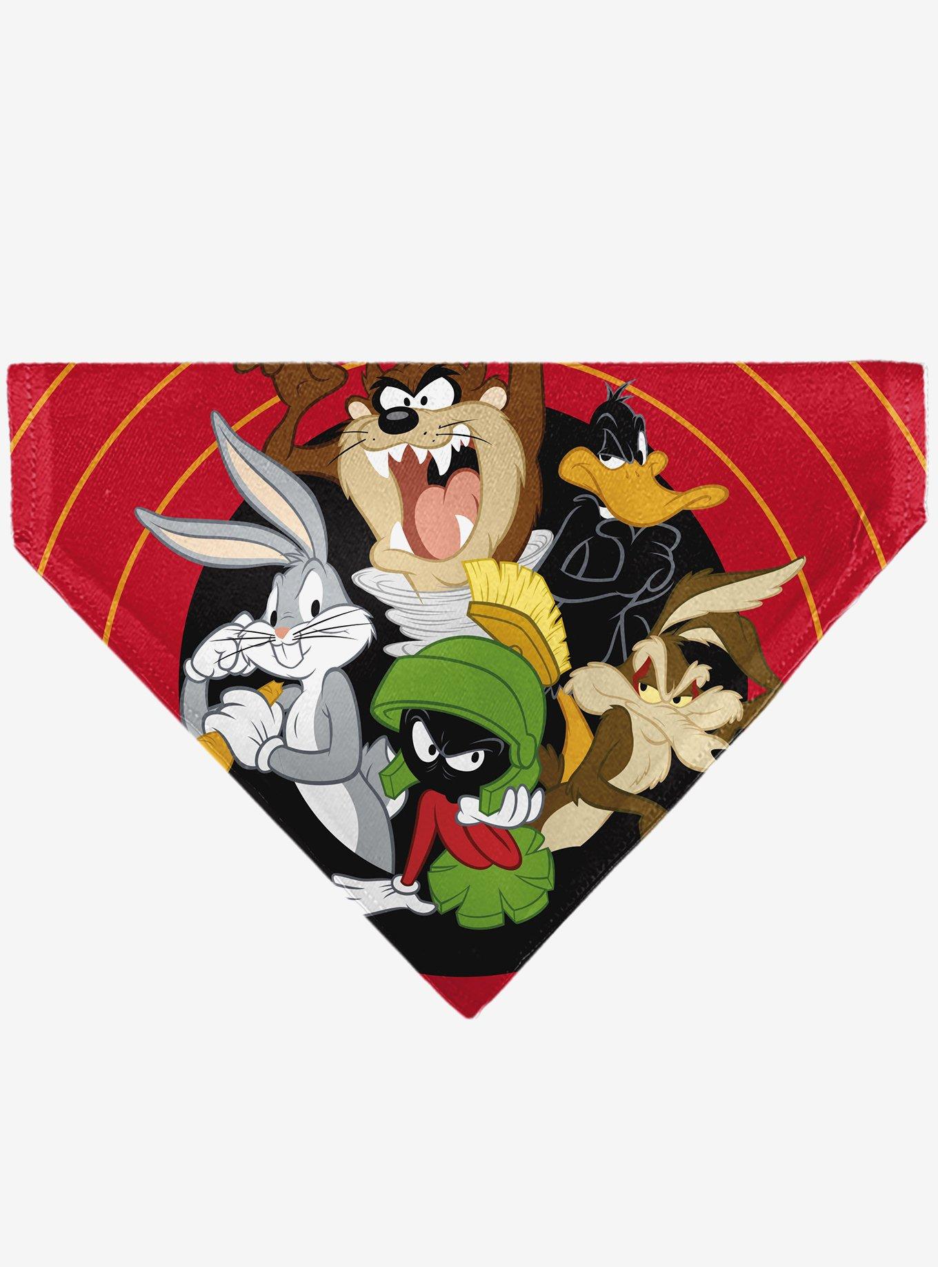 Looney Tunes Five Character Target Close Up Pose Slip On Collar Pet Bandana - Bandana Only, , hi-res