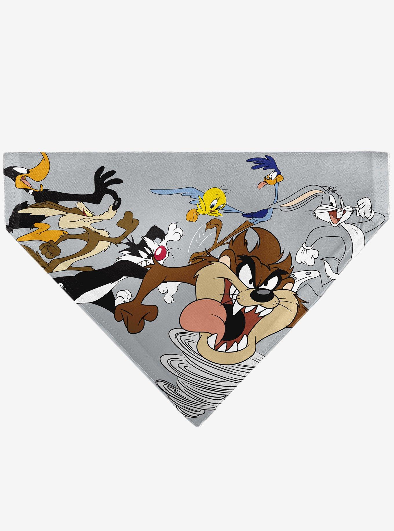 Looney Tunes Seven Character Running Pose Slip On Collar Pet Bandana - Bandana Only, , hi-res