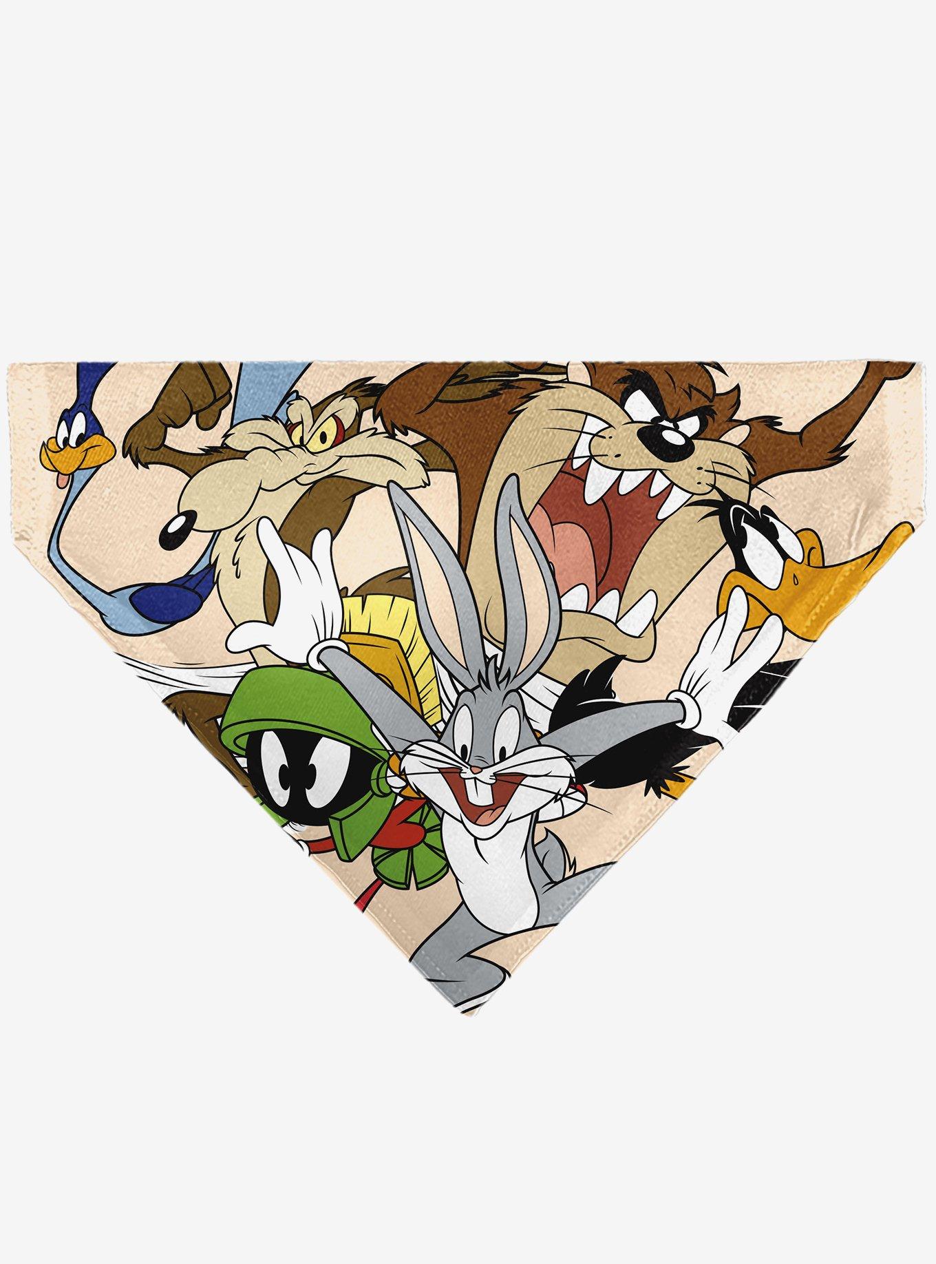 Looney Tunes Six Character Stack Pose Slip On Collar Pet Bandana - Bandana Only, , hi-res