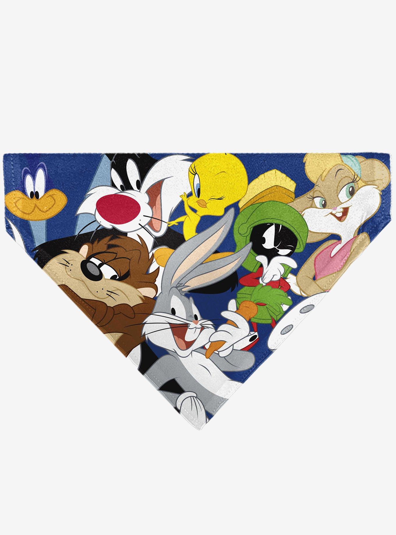 Looney Tunes Seven Character Stack Pose Slip On Collar Pet Bandana - Bandana Only, , hi-res