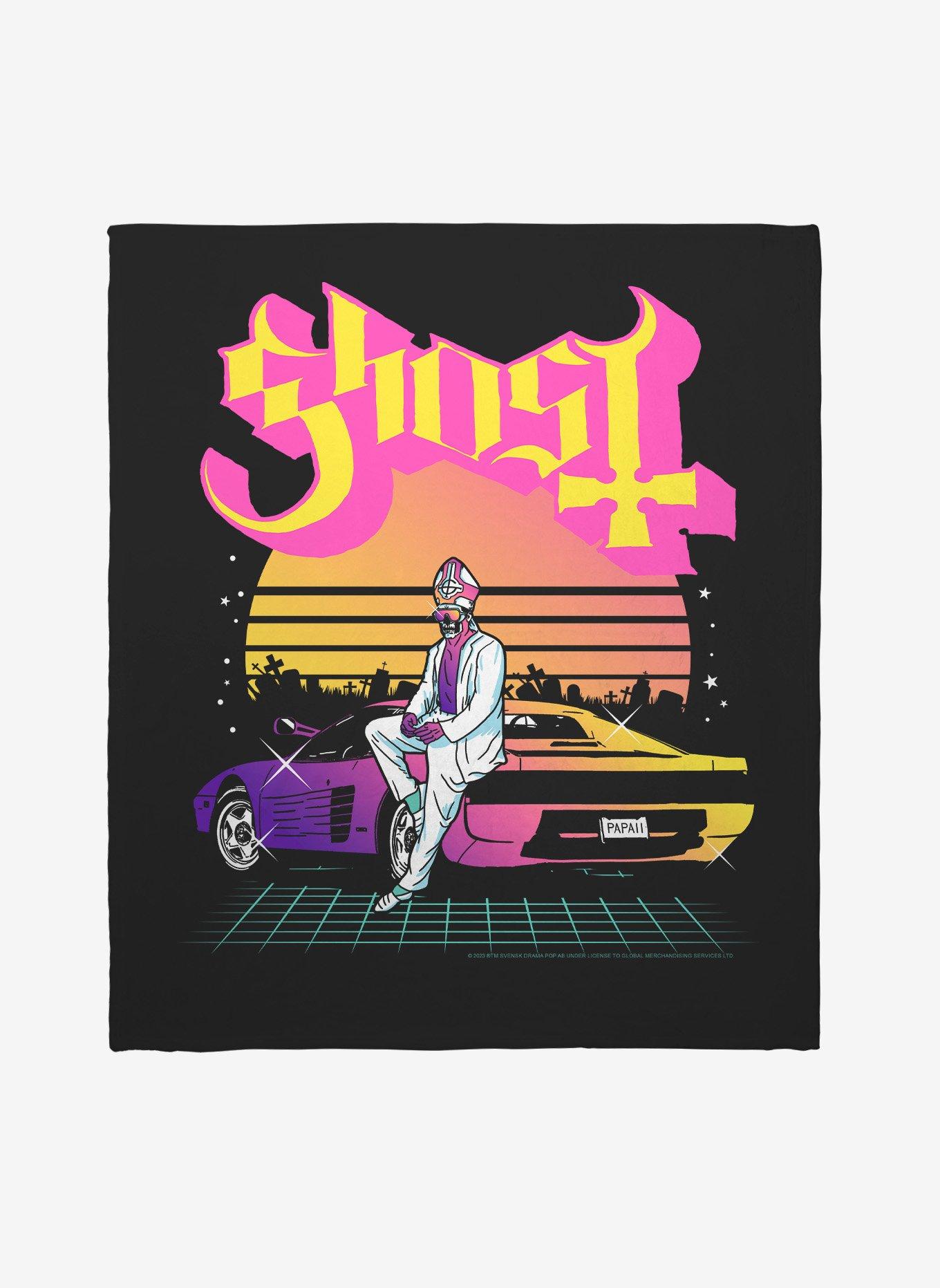 Ghost Papa Emeritus III Black And White Throw Blanket, , hi-res
