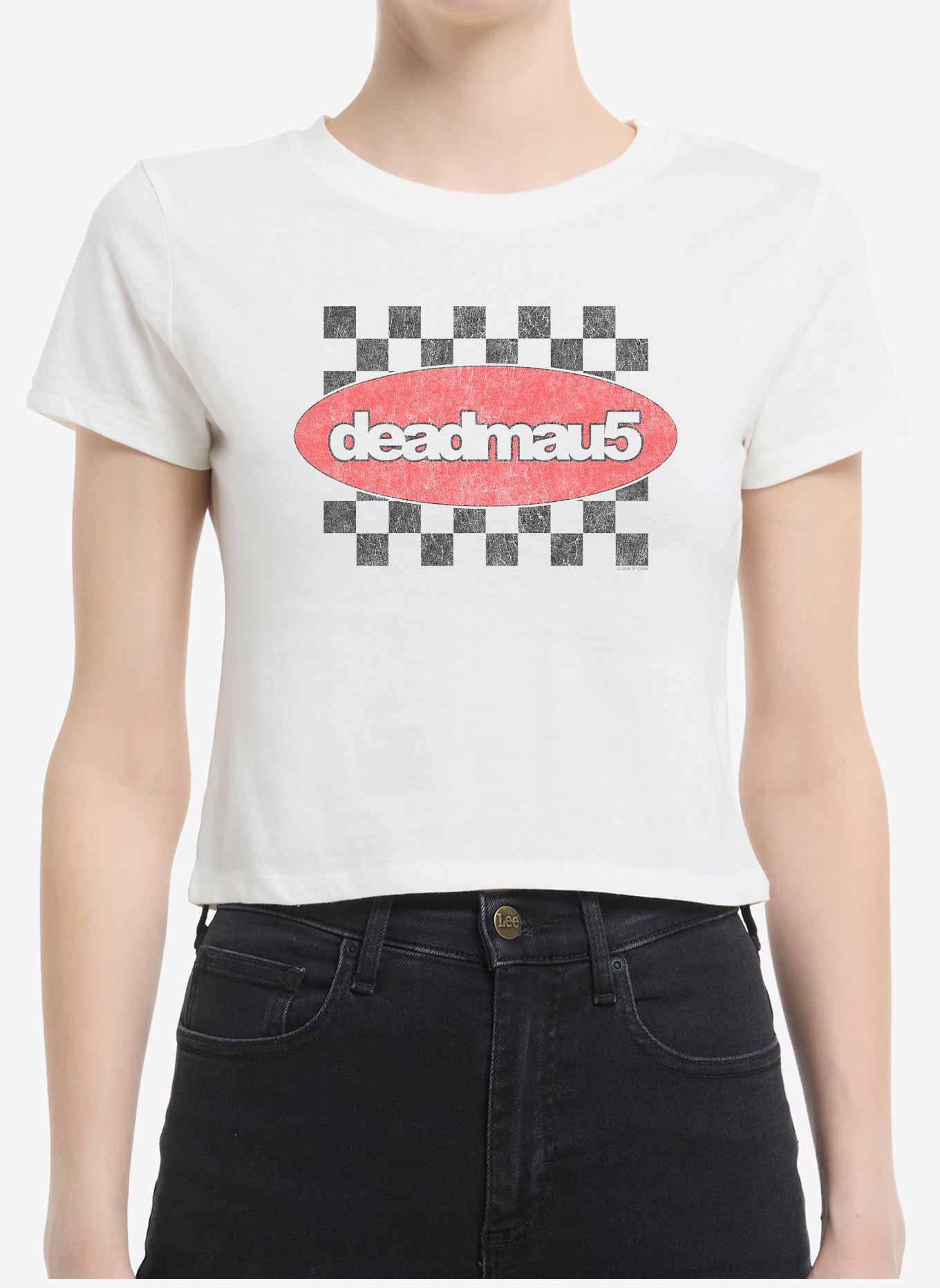 Deadmau5 Checkered Girls Cropped Baby T-Shirt, , hi-res