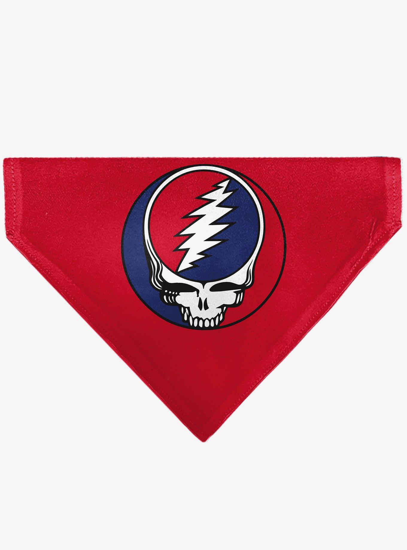 Grateful Dead Steal Your Face Logo Centered Slip On Collar Pet Bandana - Bandana Only, , hi-res