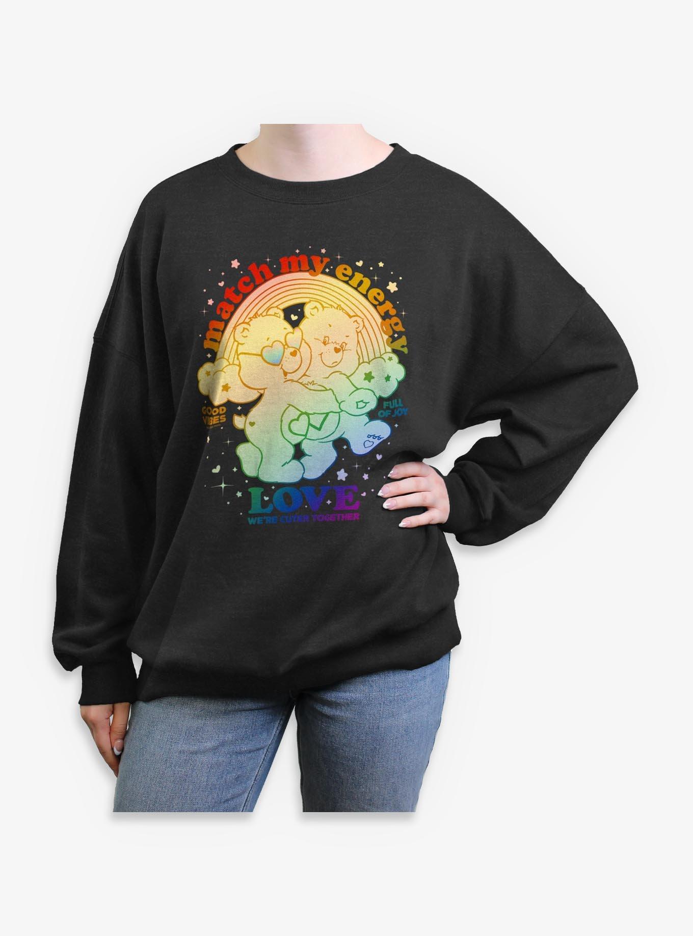 Care Bears Match My Energy Love Girls Oversized Sweatshirt, , hi-res