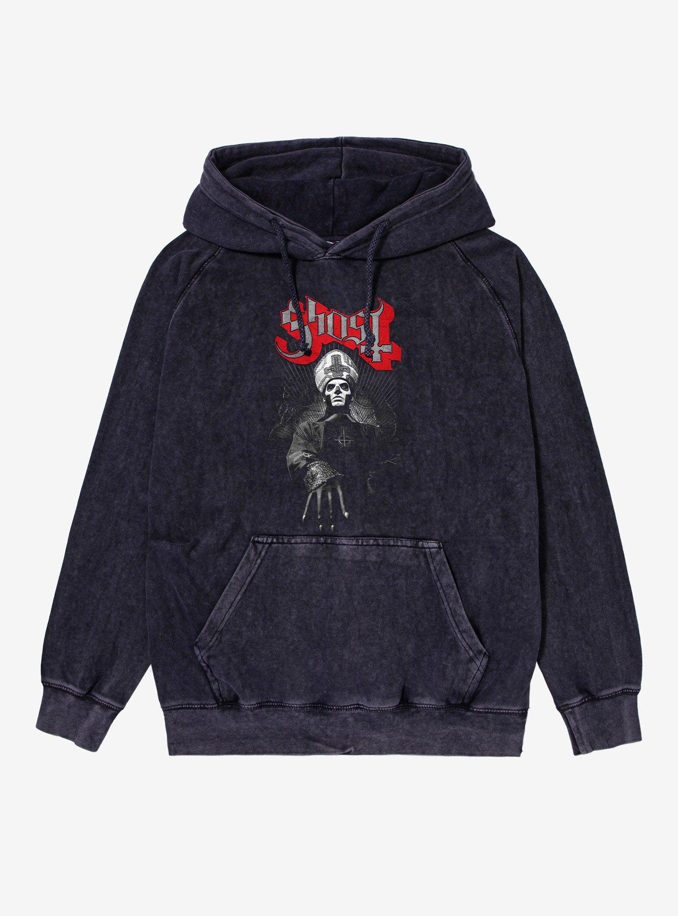 Ghost Papa Emeritus III Black And White Mineral Wash Hoodie, , hi-res