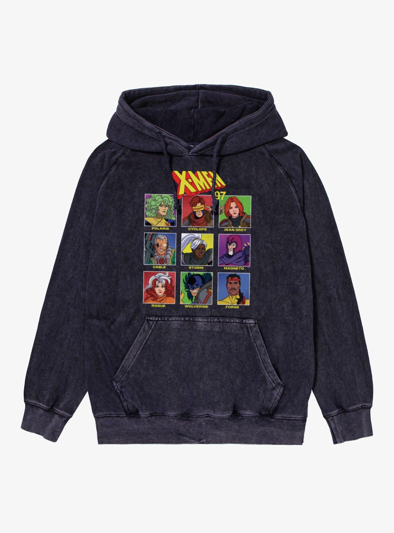 Marvel X-Men 97 Choose Your Character Icon Boxes Mineral Wash Hoodie