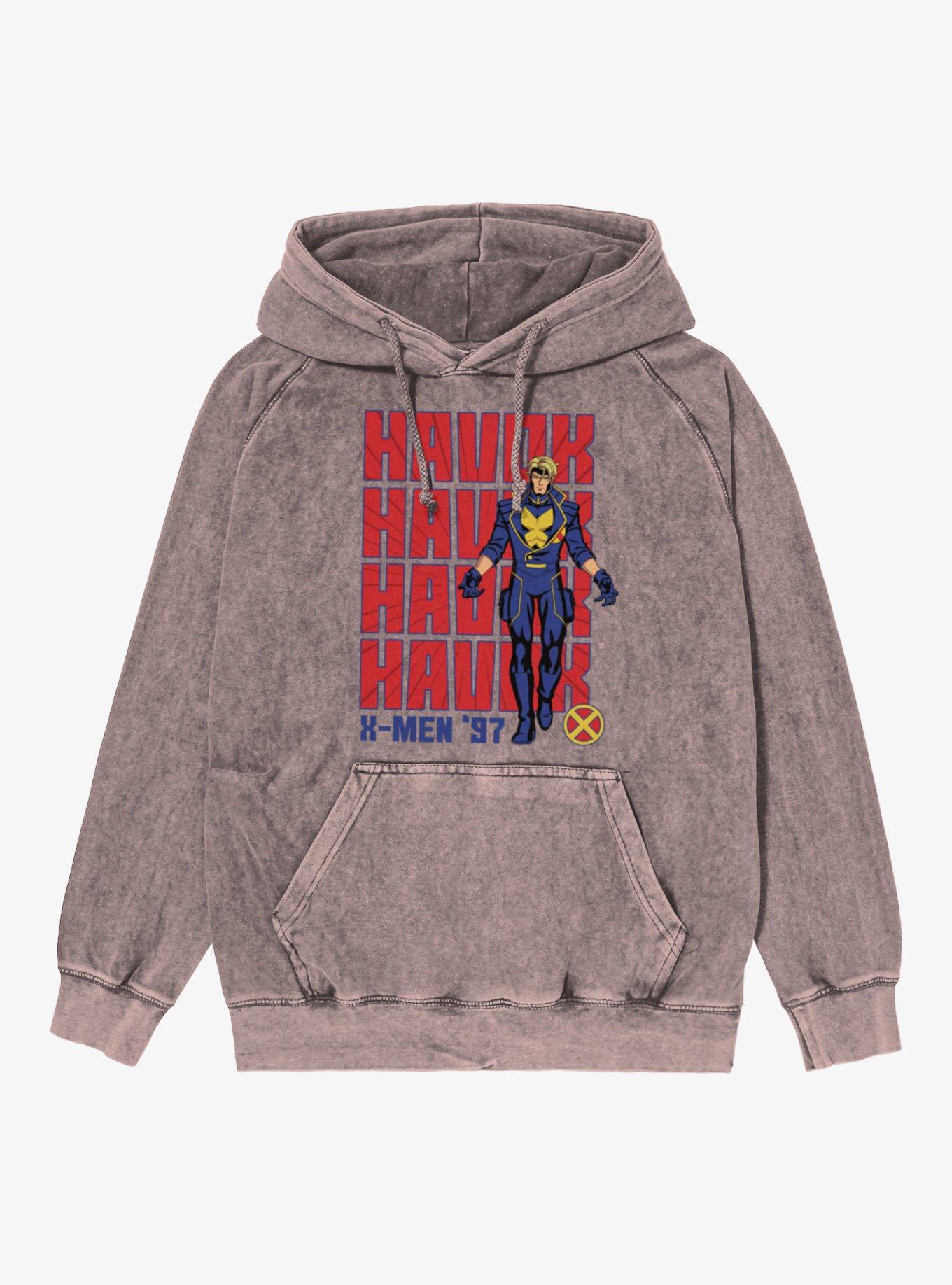 Marvel X-Men 97 Havok Text Stack Mineral Wash Hoodie