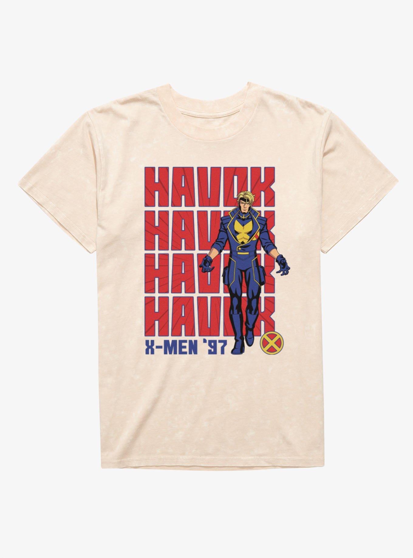 Marvel X-Men 97 Havok Text Stack Mineral Wash T-Shirt, , hi-res