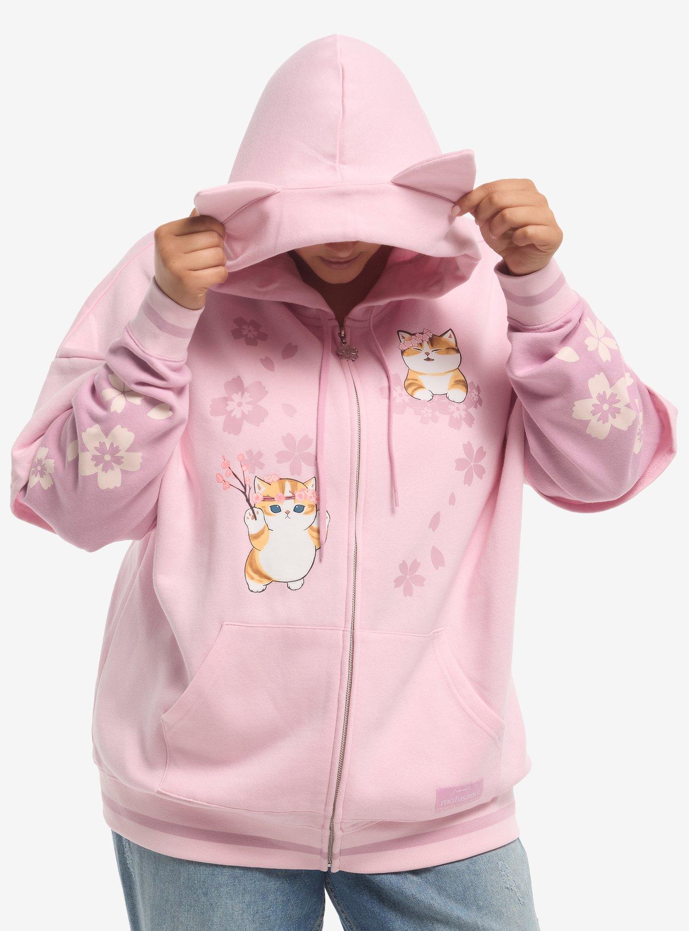 Mofusand Cherry Blossom Girls Twofer Hoodie Plus Size