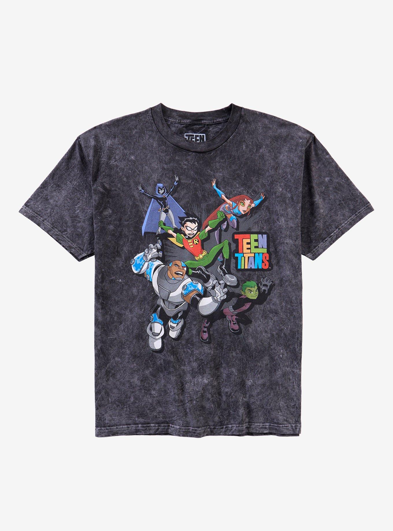 DC Comics Teen Titans Group Dark Wash T-Shirt, , hi-res