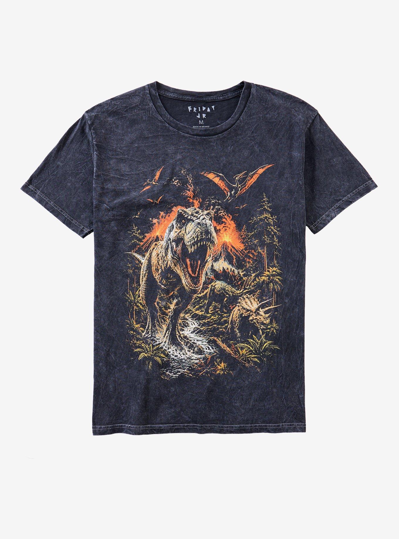 Dinosaurs Foliage Dark Wash T-Shirt By Friday Jr., , hi-res