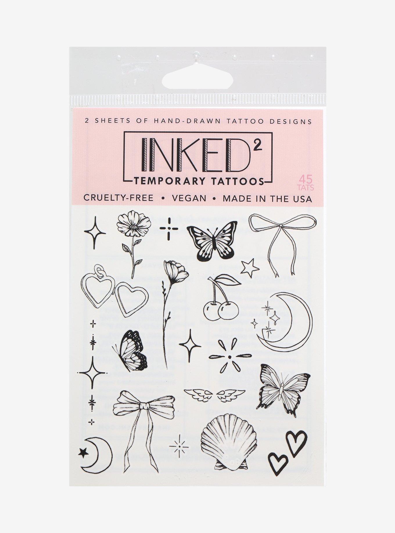 INKED By Dani Butterfly Bow Temporary Tattoo Set, , hi-res