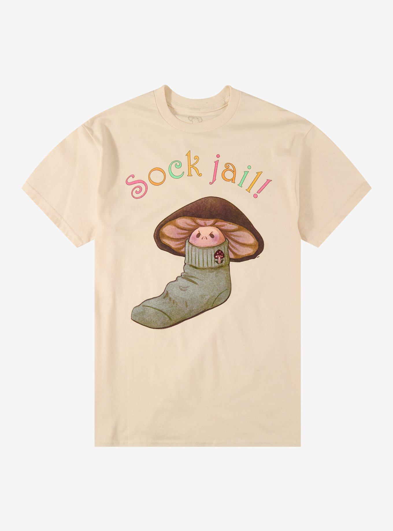 Mushroom Sock Jail T-Shirt By Fairydrop Art