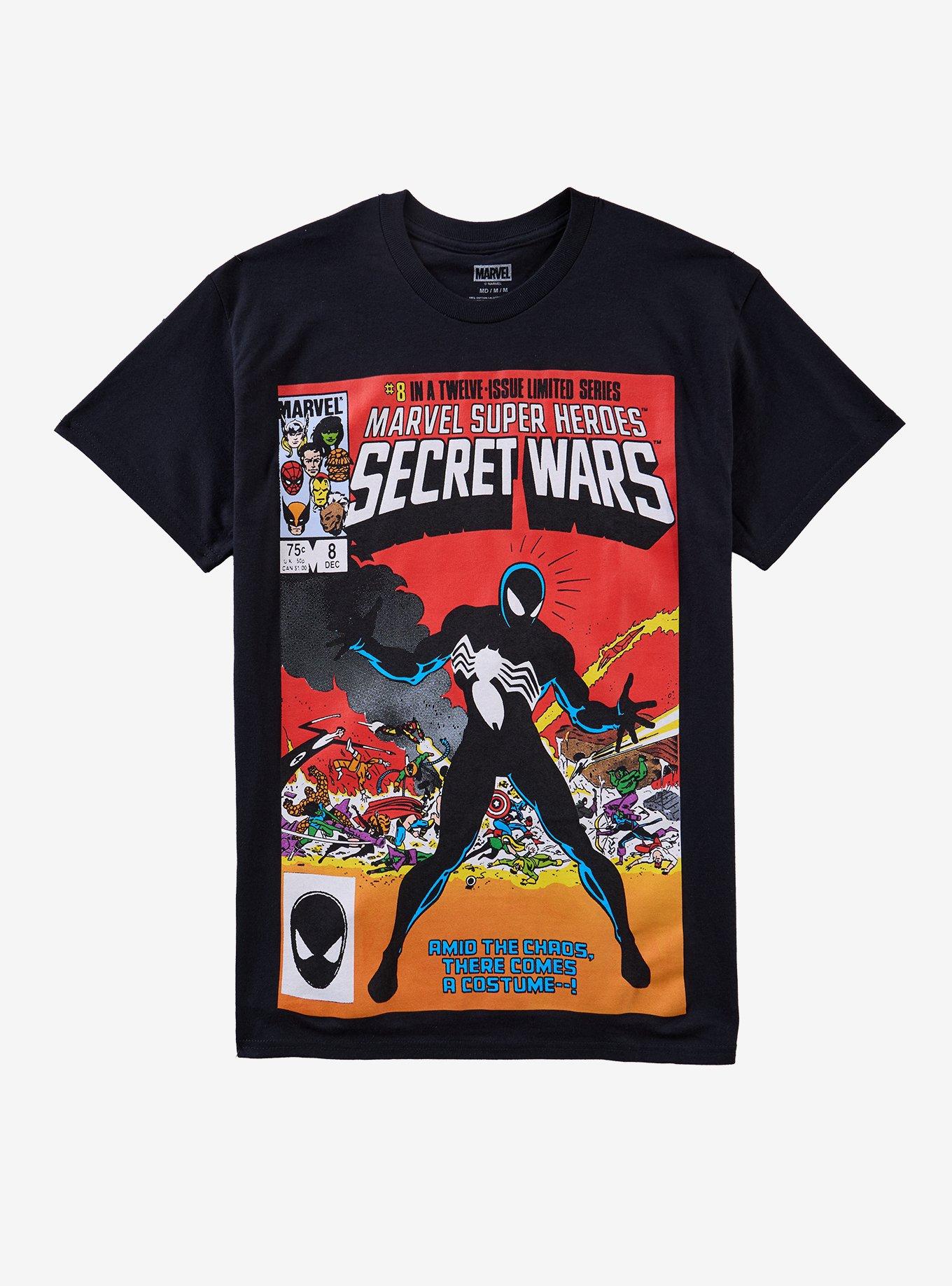 Marvel Super Heroes Secret Wars Spider-Man Black Suit Comic Cover T-Shirt, , hi-res