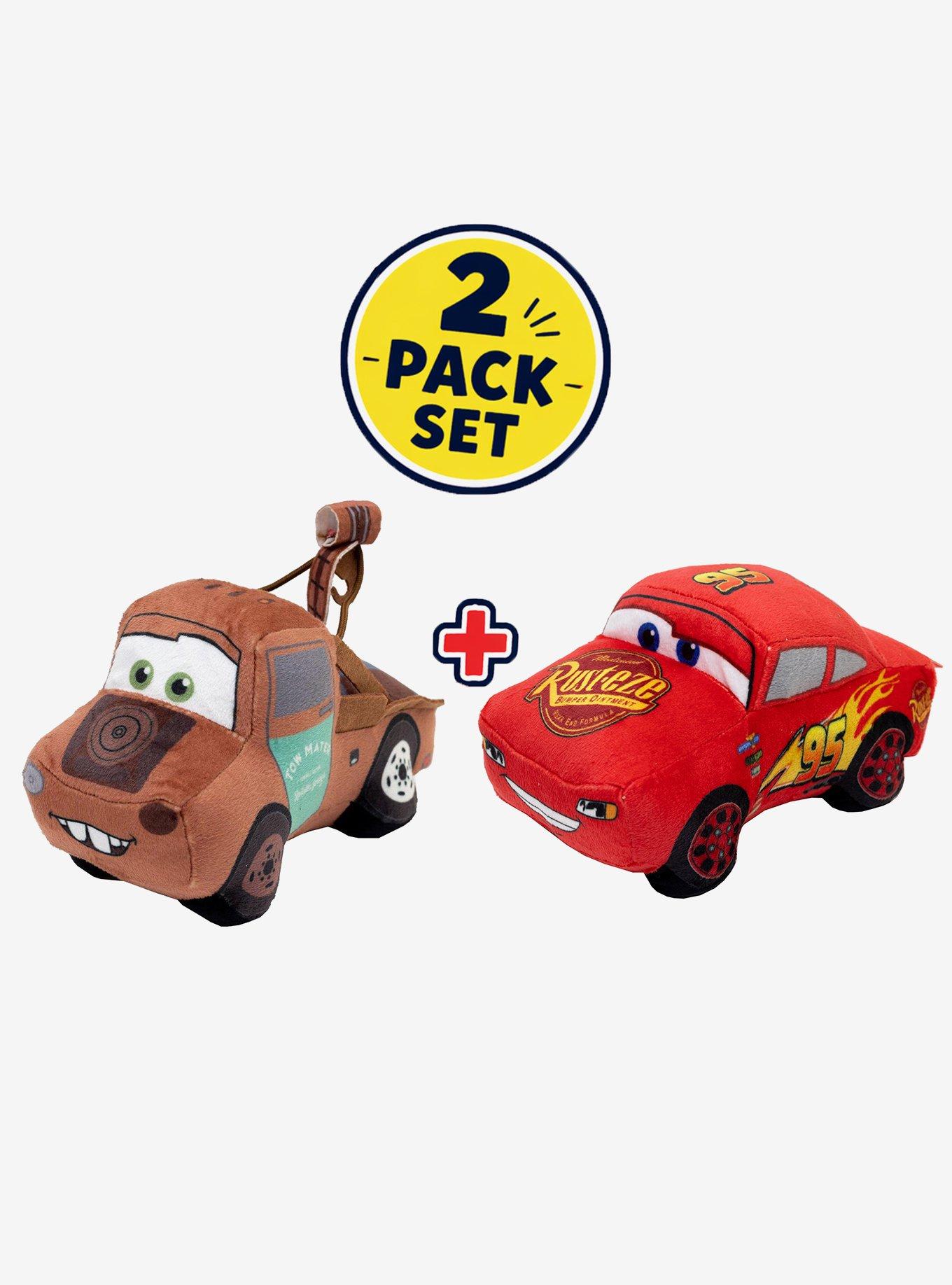 Disney Pixar Cars Lightning McQueen Tow Mater Dog Toy Squeaky Plush 2-Piece Set, , hi-res