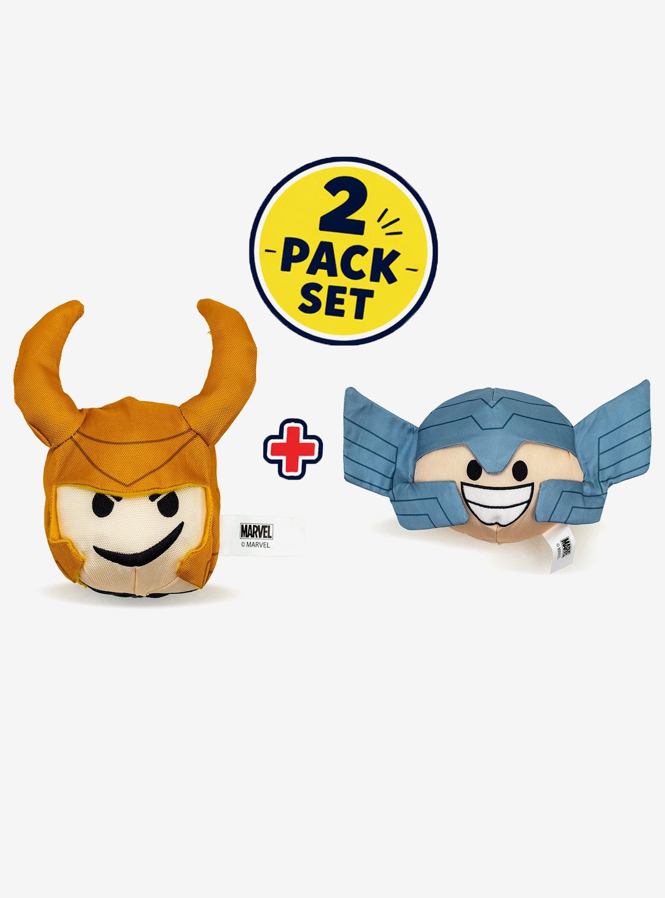 Marvel Chibi Characters Thor Loki Dog Toy Squeaky Plush 2-Piece Set, , hi-res