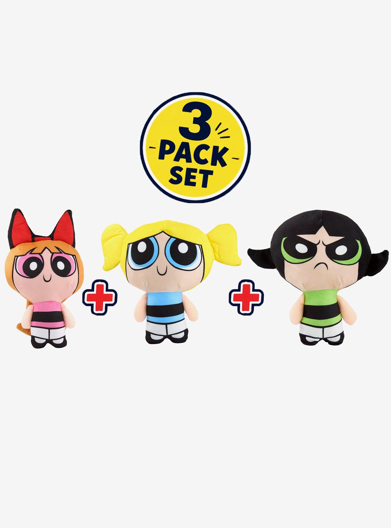 The Powerpuff Girls Characters Blossom Bubbles Dog Toy Squeaky Plush 3-Piece Set, , hi-res