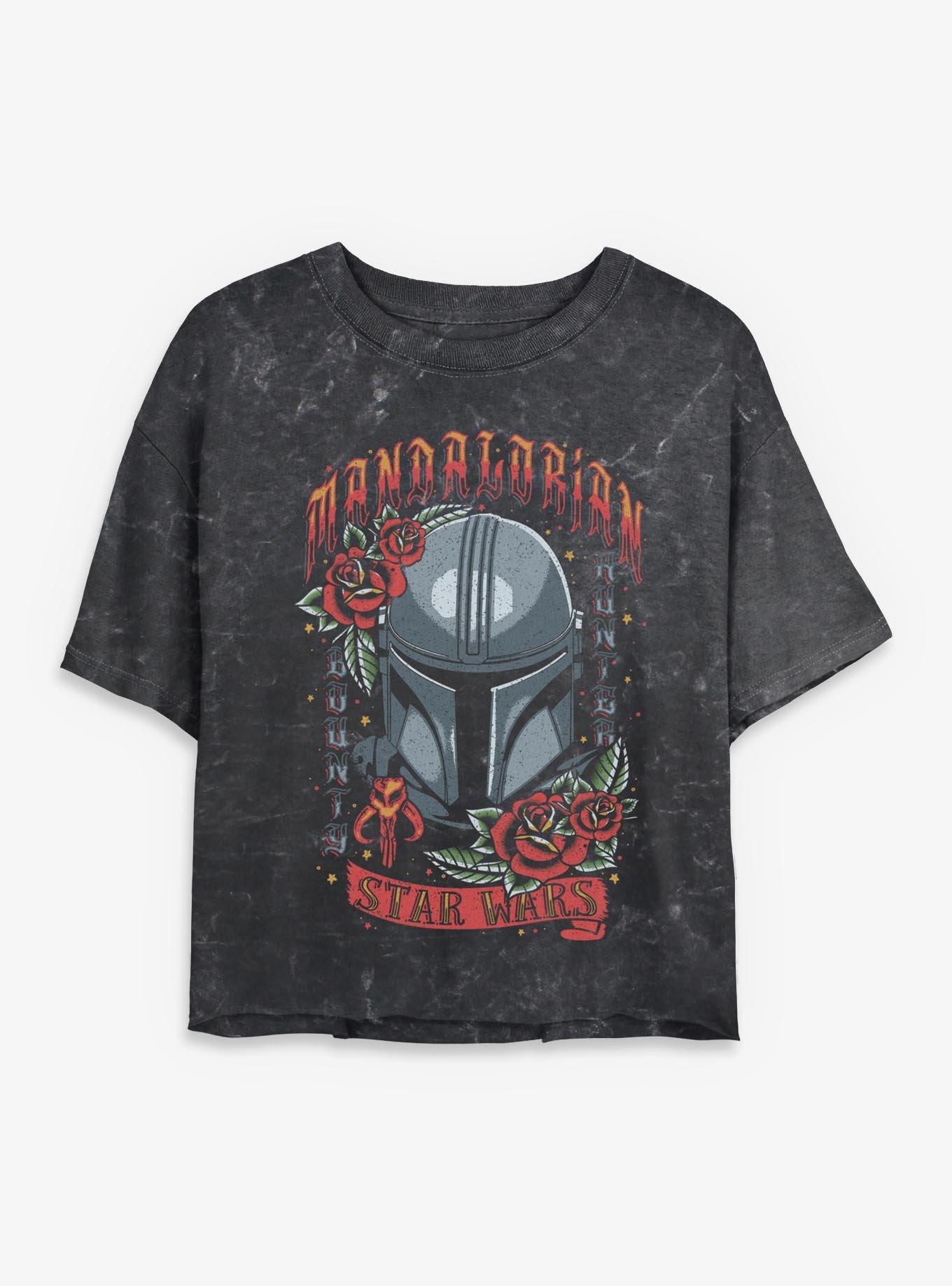 Star Wars The Mandalorian Mando Tat Girls Mineral Wash Crop T-Shirt, , hi-res