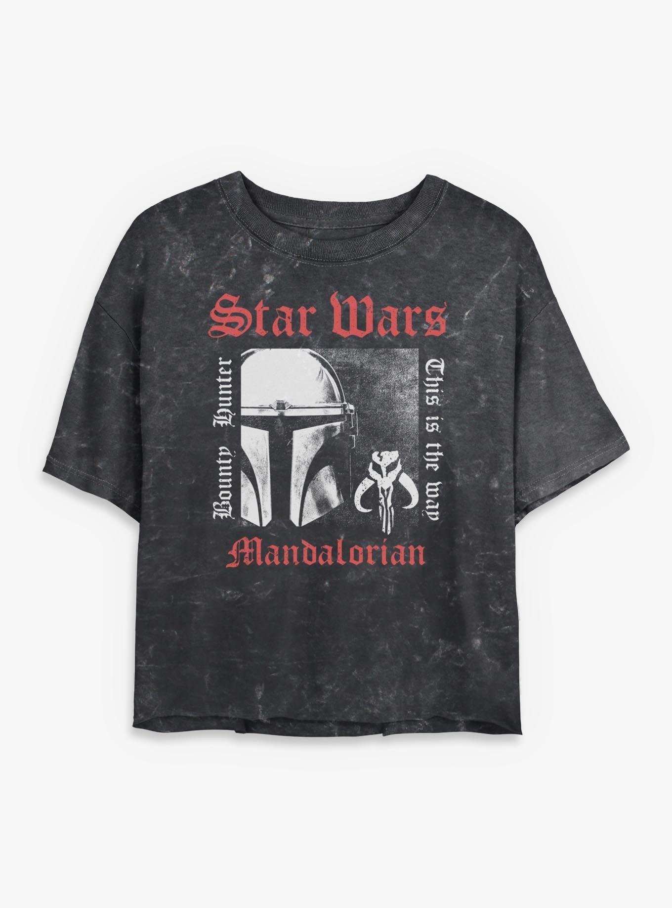 Star Wars The Mandalorian Wanted Girls Mineral Wash Crop T-Shirt, , hi-res