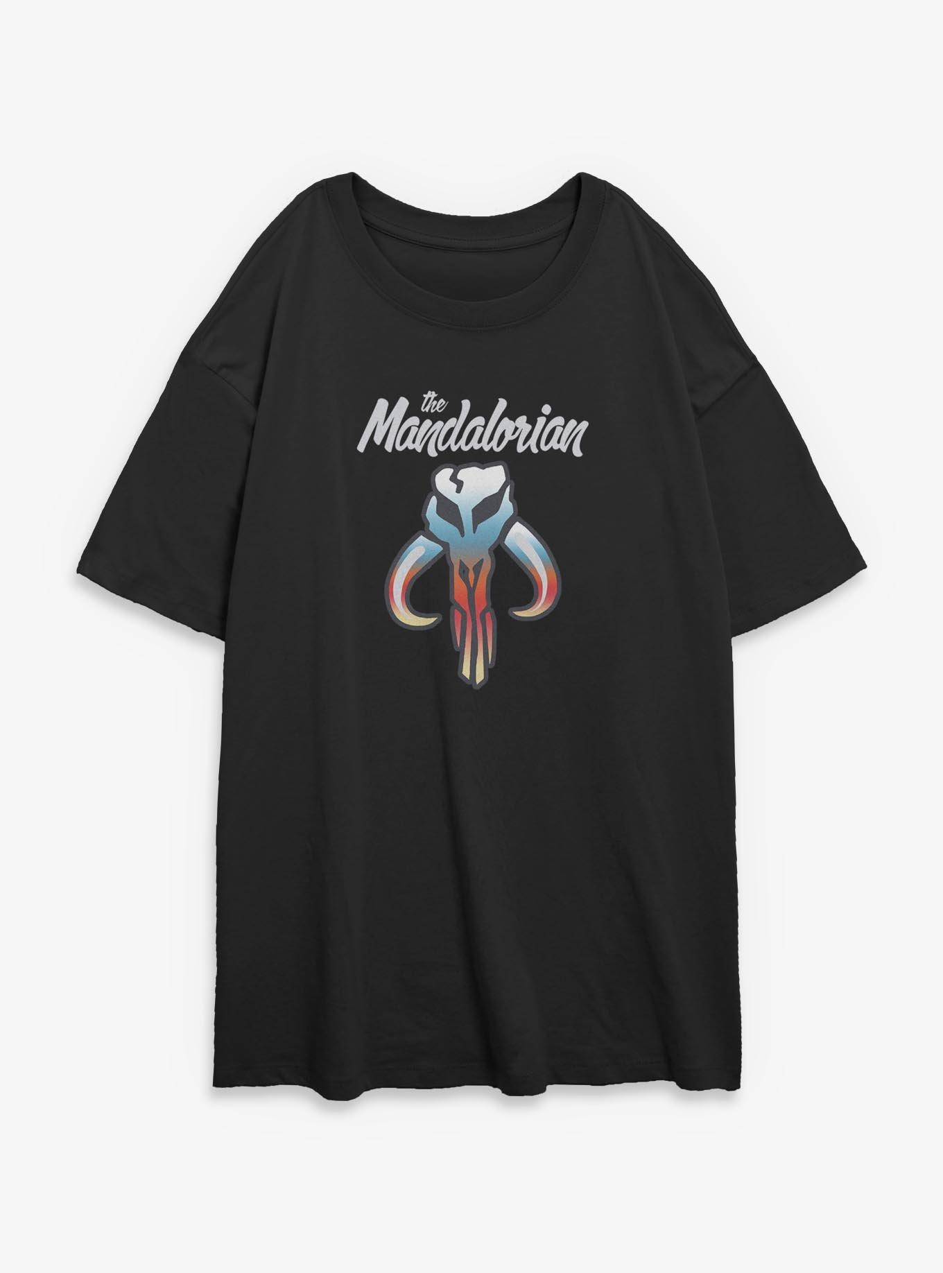 Star Wars The Mandalorian Gradient Symbol Girls Oversized T-Shirt
