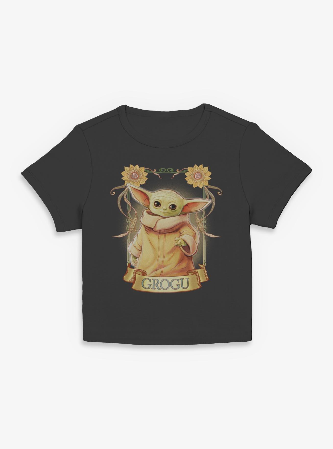Star Wars The Mandalorian Grogu Floral Ornate Frame Girls Baby T-Shirt, , hi-res