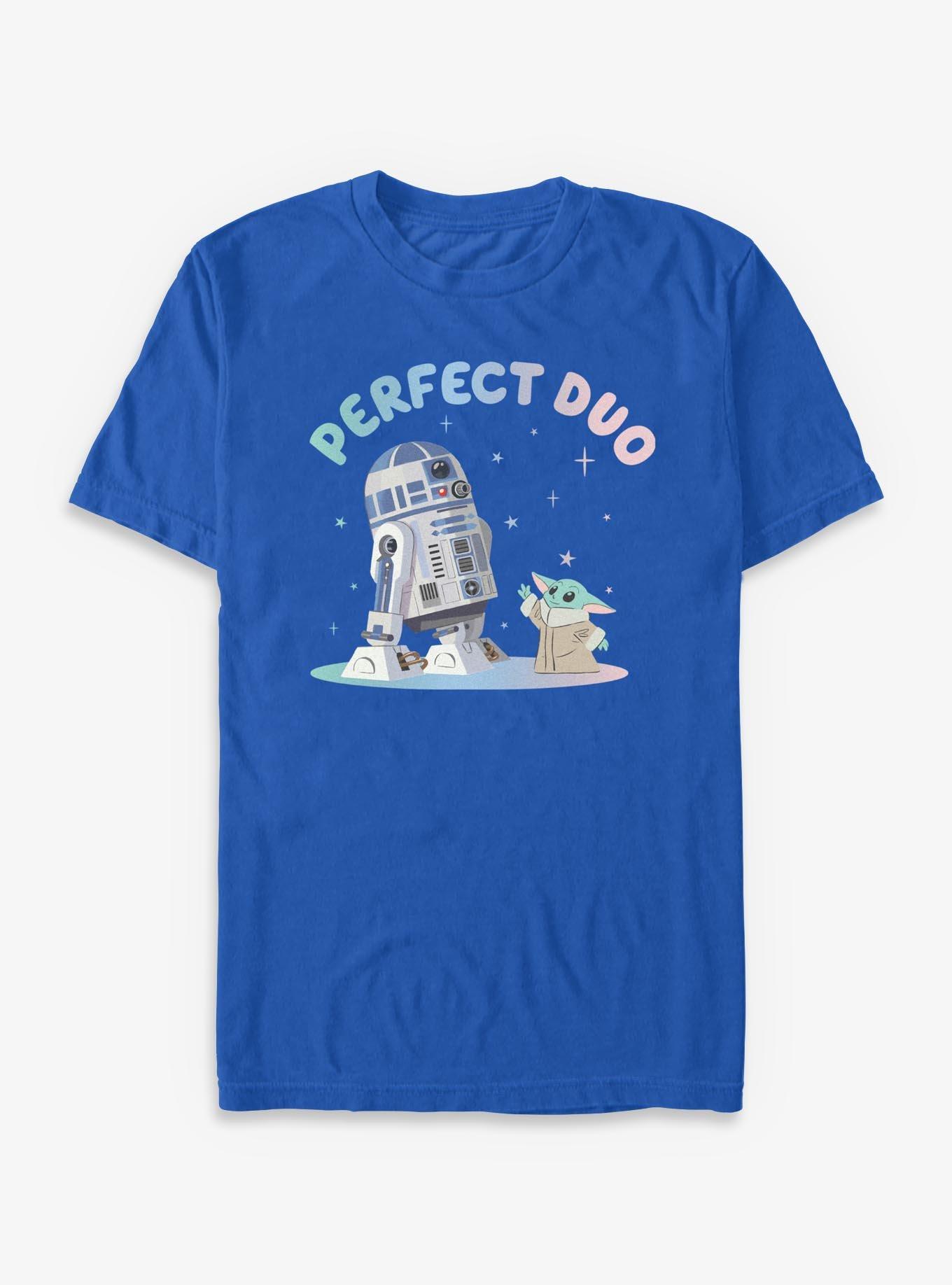 Star Wars The Mandalorian Grogu & R2-D2 Perfect Duo T-Shirt - BLUE 
