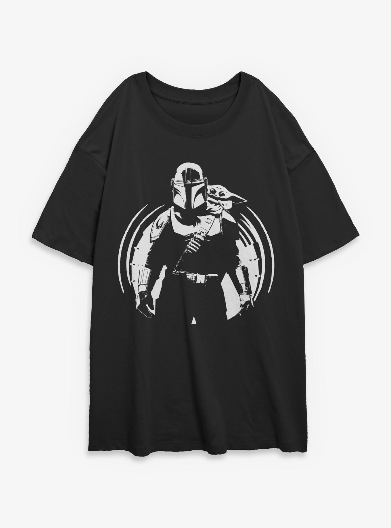 Star Wars The Mandalorian & Grogu Girls Oversized T-Shirt, BLACK, hi-res view 1