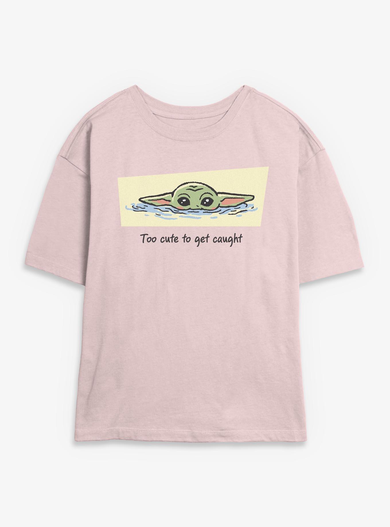Star Wars The Mandalorian & Grogu Too Cute To Get Caught Girls Skimmer T-Shirt