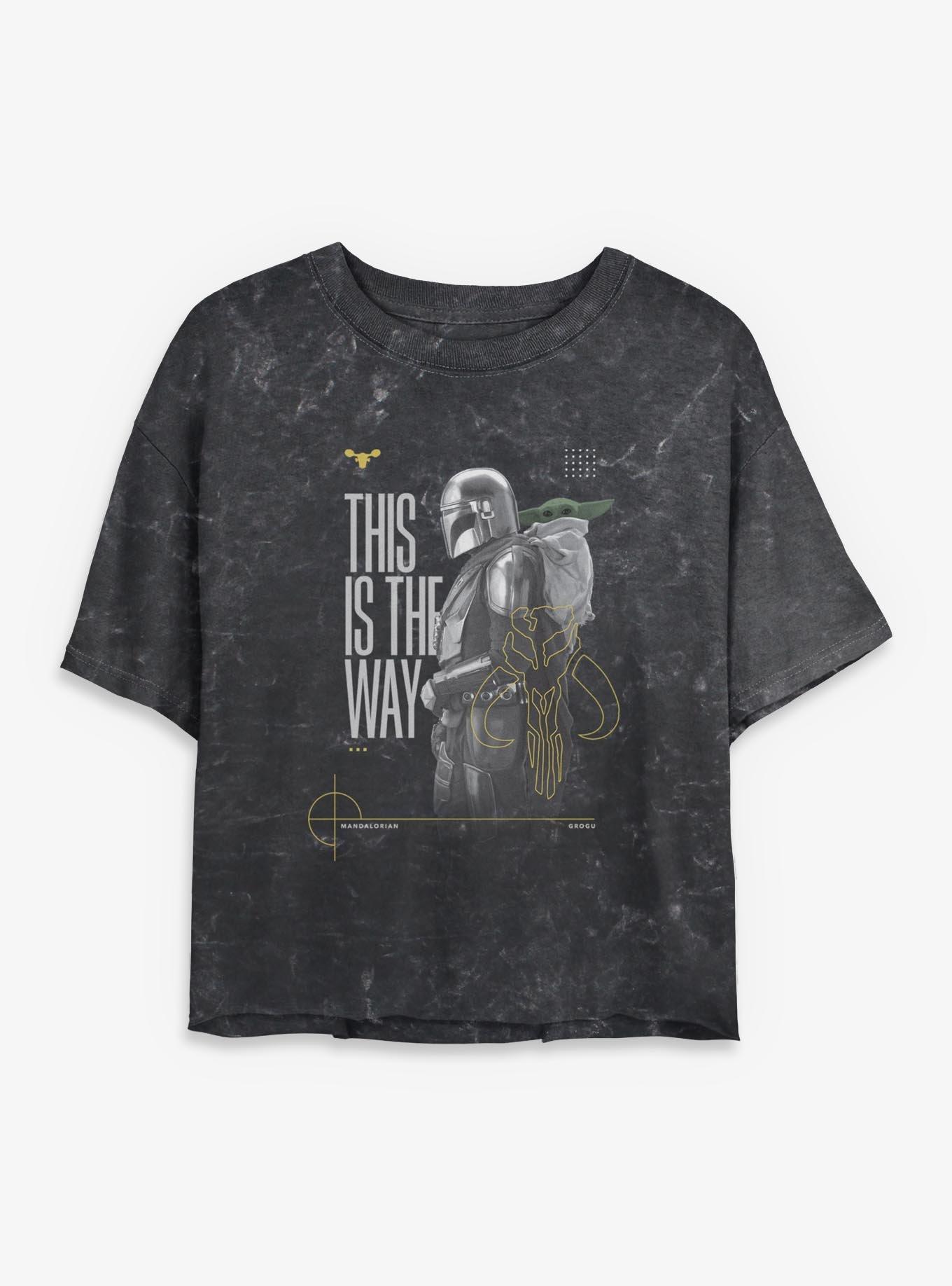 Star Wars The Mandalorian & Grogu This Is The Way Girls Mineral Wash Crop T-Shirt, , hi-res