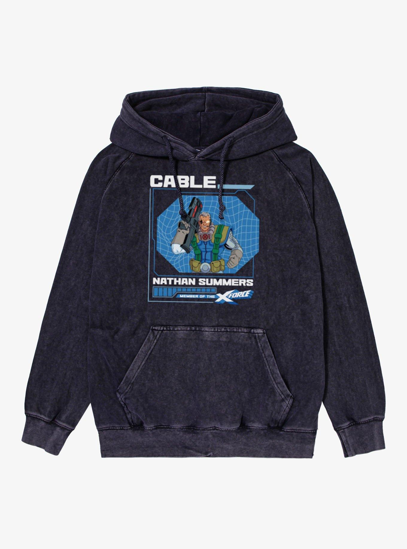 Marvel X-Men '97 X-Force Cable Nathan Summers Mineral Wash Hoodie, , hi-res