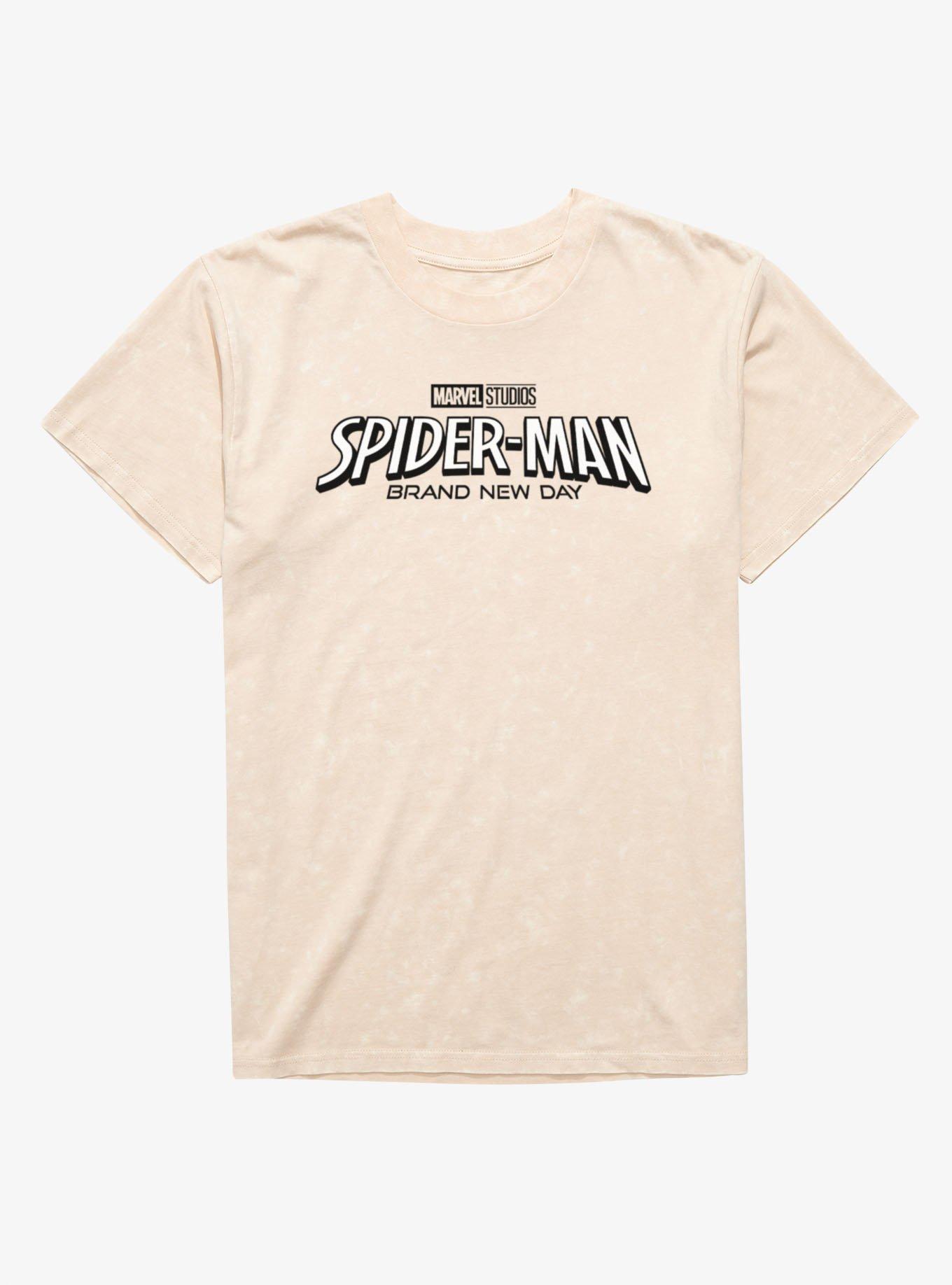 Marvel Spider-Man Brand New Day Movie Logo Mineral Wash T-Shirt, , hi-res