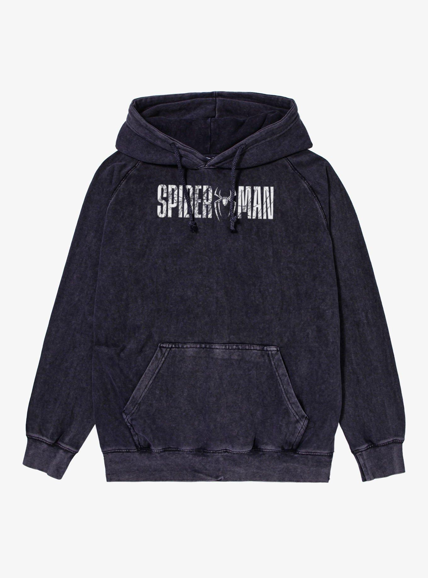 Marvel Spider-Man Brand New Day Web Texture Logo Vintage Mineral Washed Hoodie, , hi-res