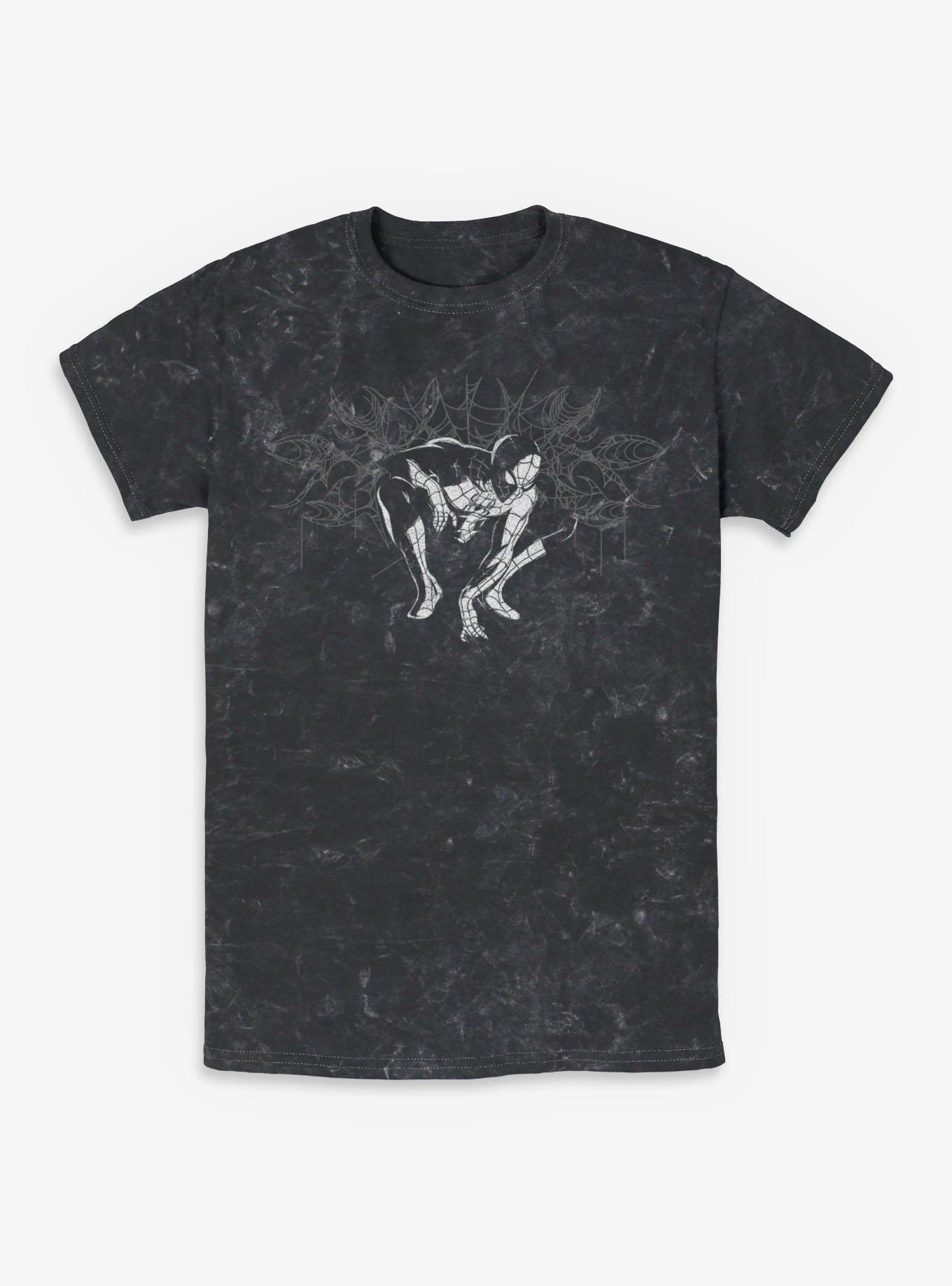 Marvel Spider-Man: Brand New Day Dark Spiderweb Mineral Wash T-Shirt Hot Topic Exclusive, , hi-res